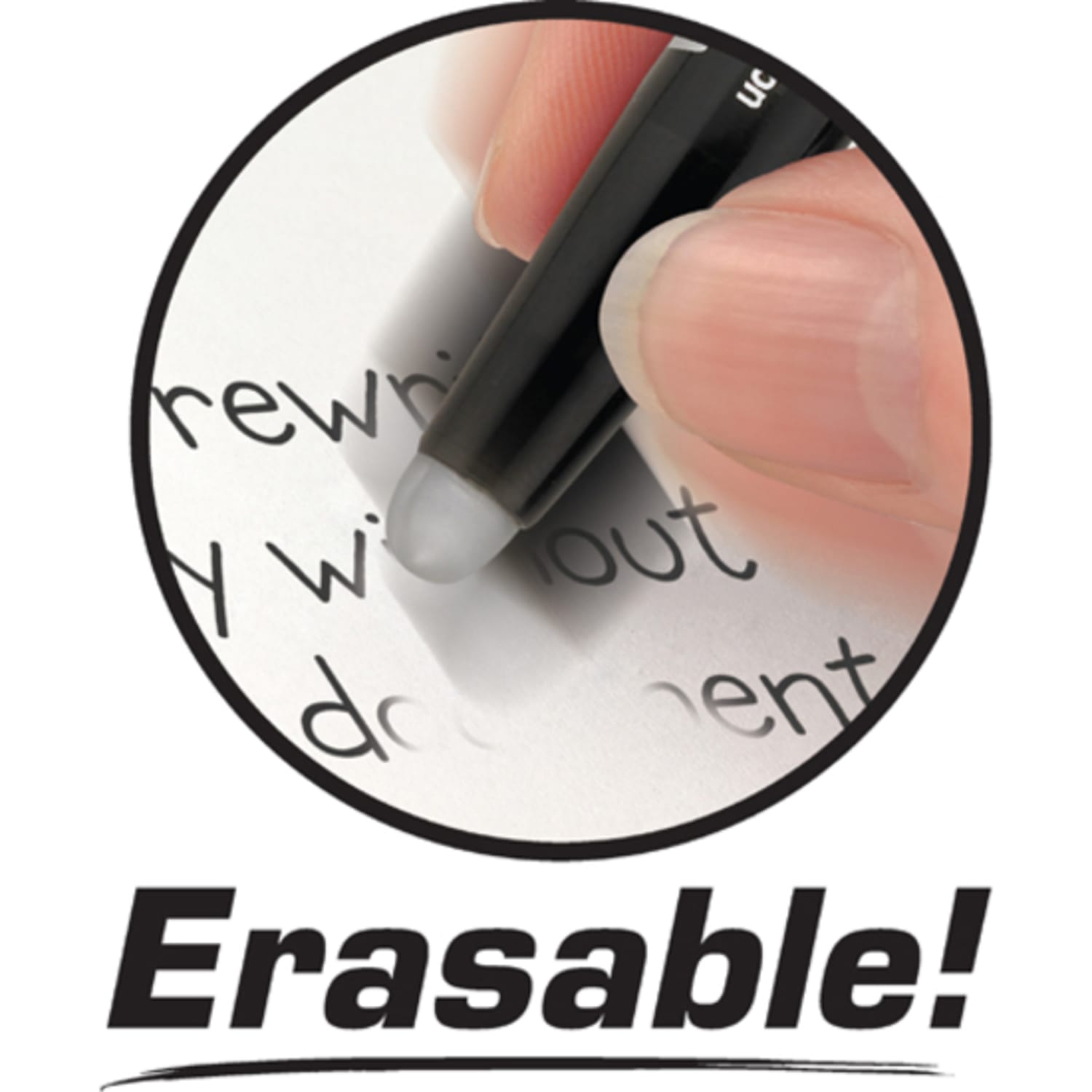 Pilot FriXion Ball Erasable Gel Pens, Pack of 12, Fine Point, 0.7 mm, Black Barrel, Black Ink - Image 4