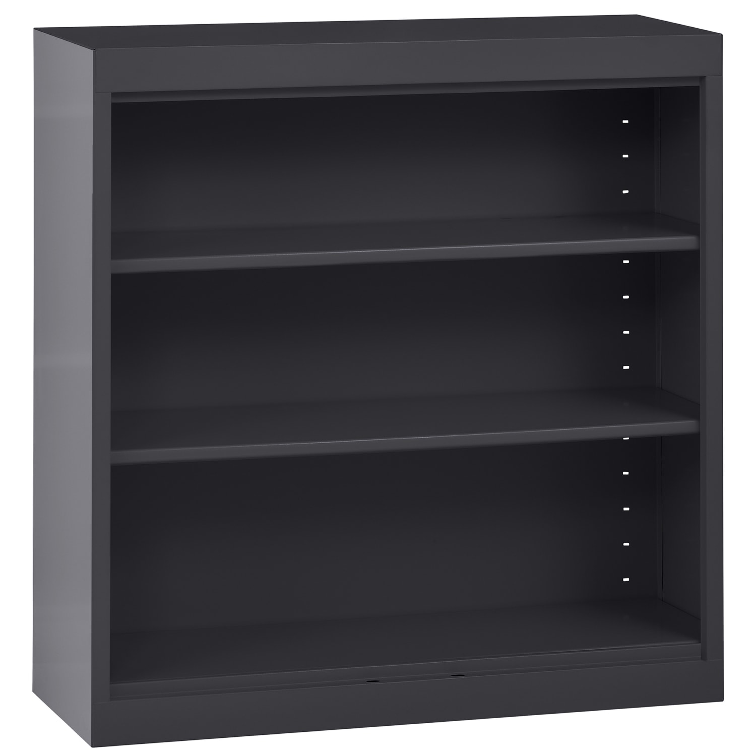 Sandusky 3-Shelf Welded Steel Bookcase, 36inH x 36inW x 12inD, Black