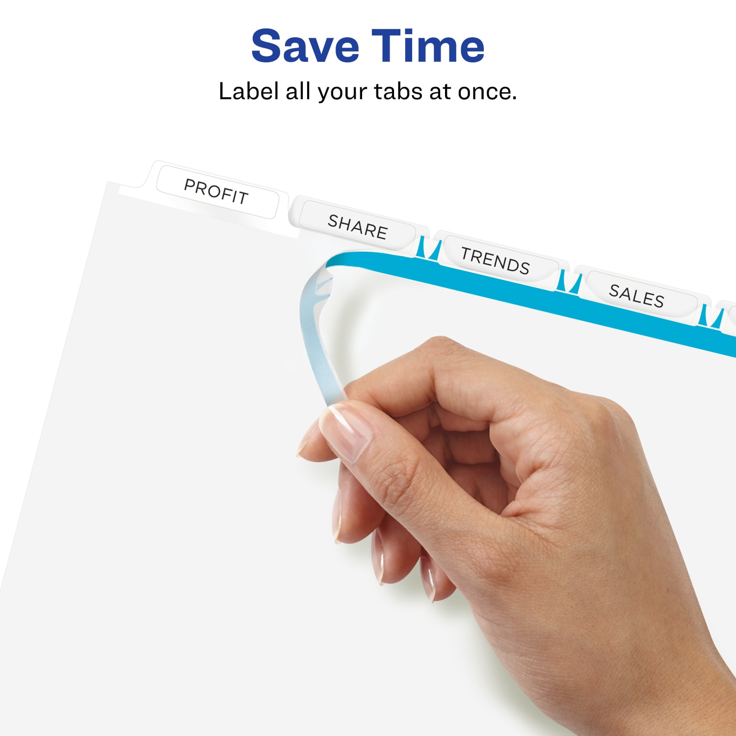Avery EcoFriendly Index Maker Clear Label Dividers, 8 1/2in x 11in, White, 5 Tabs Per Set, 5 Sets Per Pack - Image 5