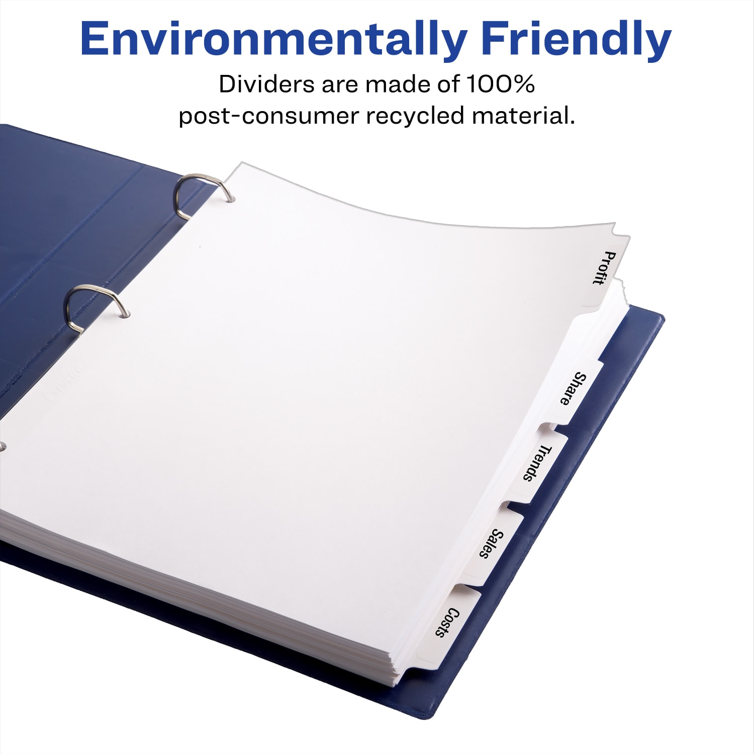 Avery EcoFriendly Index Maker Clear Label Dividers, 8 1/2in x 11in, White, 5 Tabs Per Set, 5 Sets Per Pack - Image 6