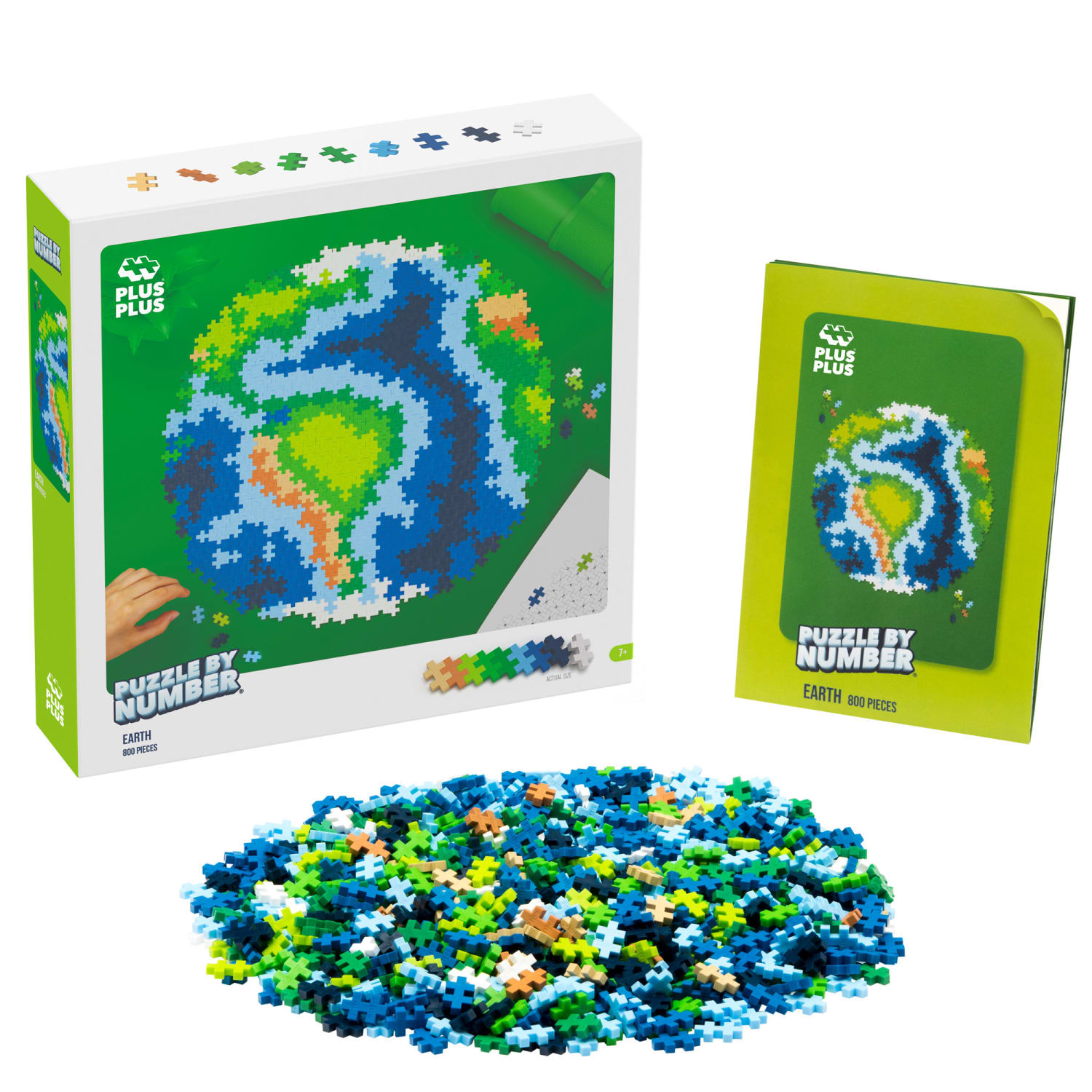 Plus-Plus Building Blocks Puzzle By Number, 800 Piece Earth - Image 3