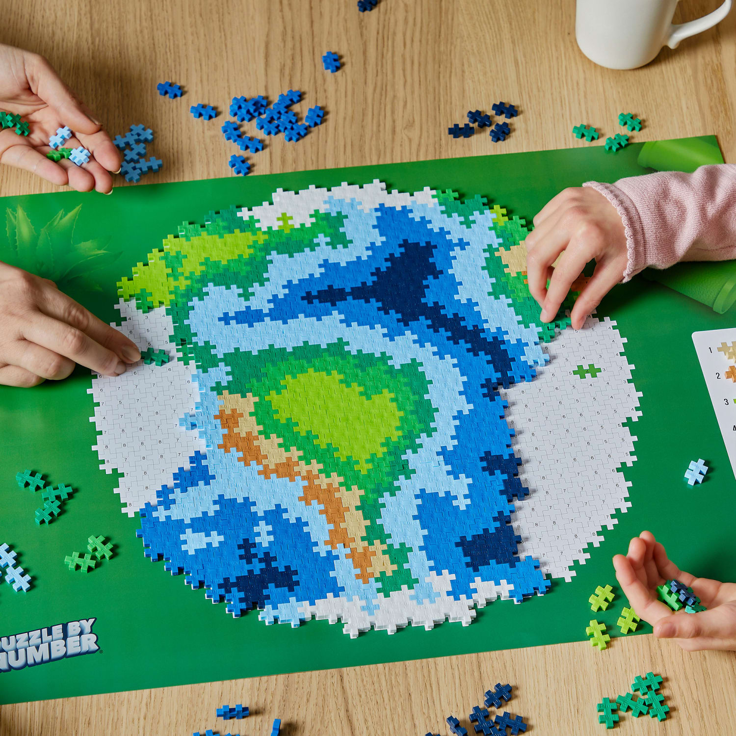 Plus-Plus Building Blocks Puzzle By Number, 800 Piece Earth - Image 6