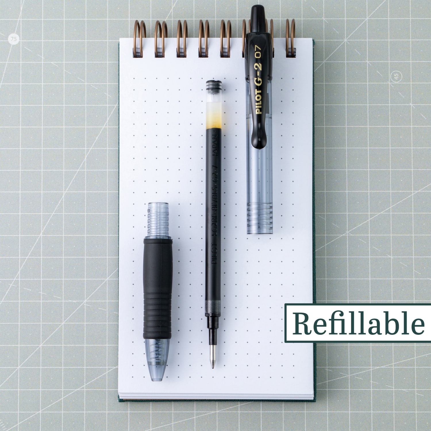 Pilot G2 Retractable Gel Pens, Fine Point, 0.7mm, Clear Barrels, Black Ink, Pack Of 4 Pens - Image 6