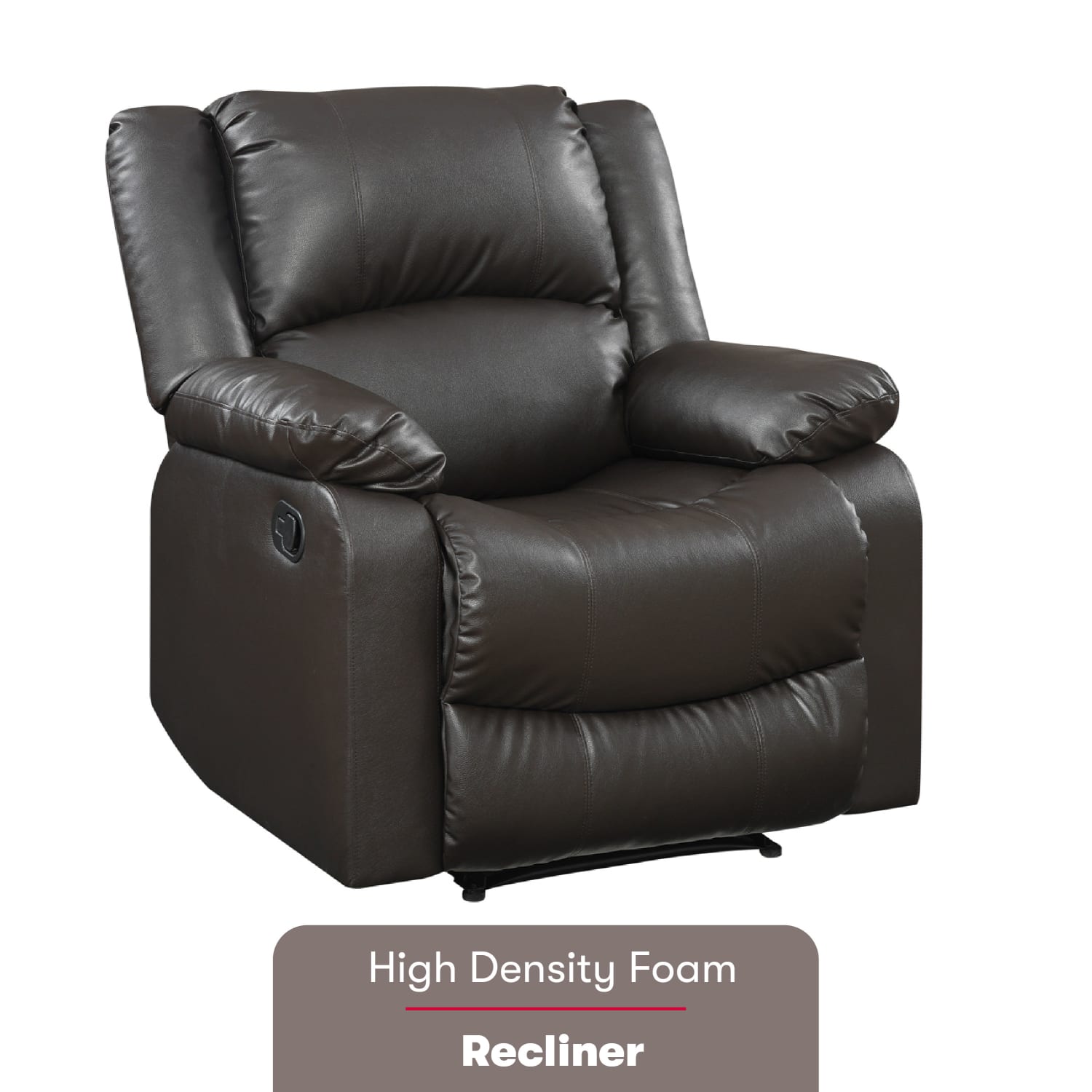 Relax A Lounger Price Faux Leather Manual Recliner, Java - Image 6
