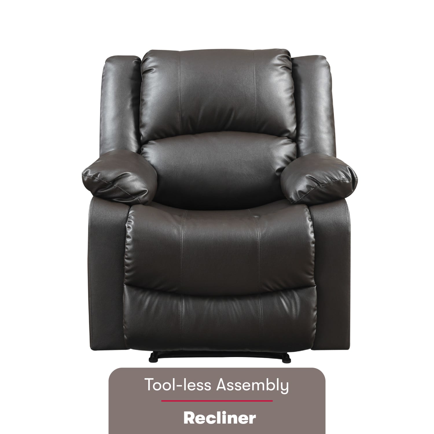 Relax A Lounger Price Faux Leather Manual Recliner, Java - Image 7