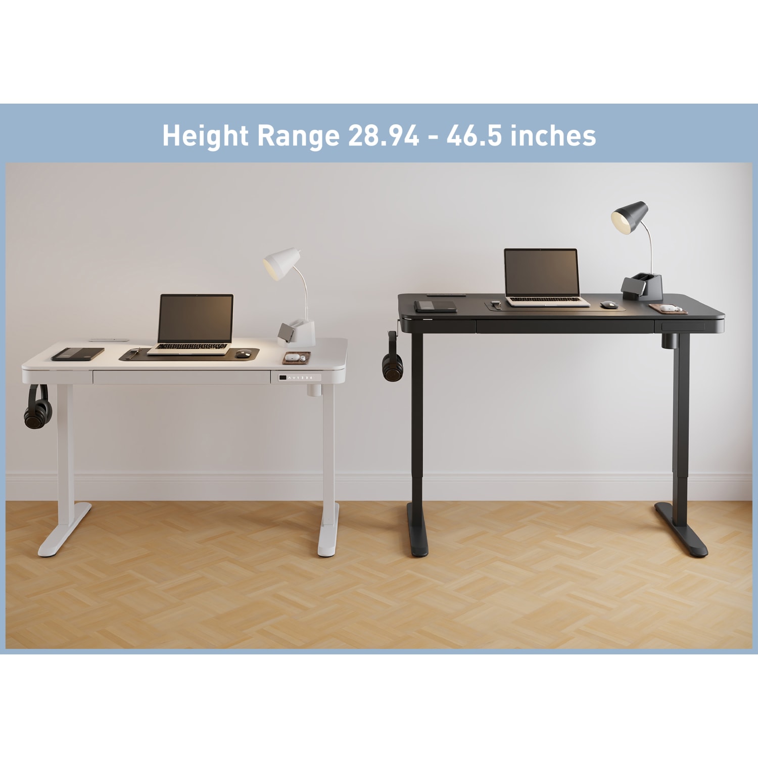 Realspace 47in Vetra Electric Height-Adjustable Standing Desk, White, BIFMA Compliant - Image 4