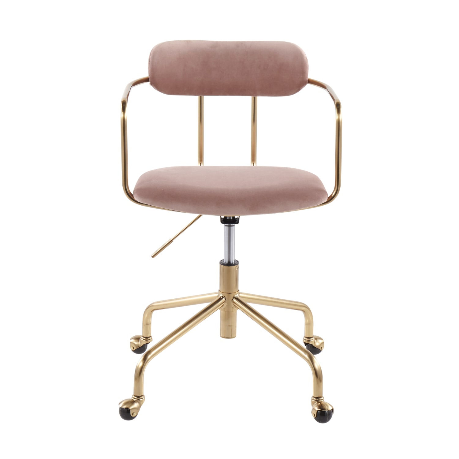 LumiSource Demi Mid-Back Office Chair, Gold/Pink - Image 3