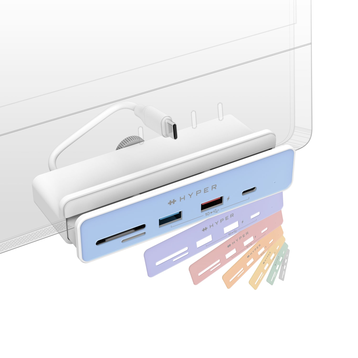 Targus Sanho HyperDrive 6-in-1 USB-C Hub for iMac 24?, 1.03inH x 1.57inW x 4.72inD, White, HD34A8 - Image 4