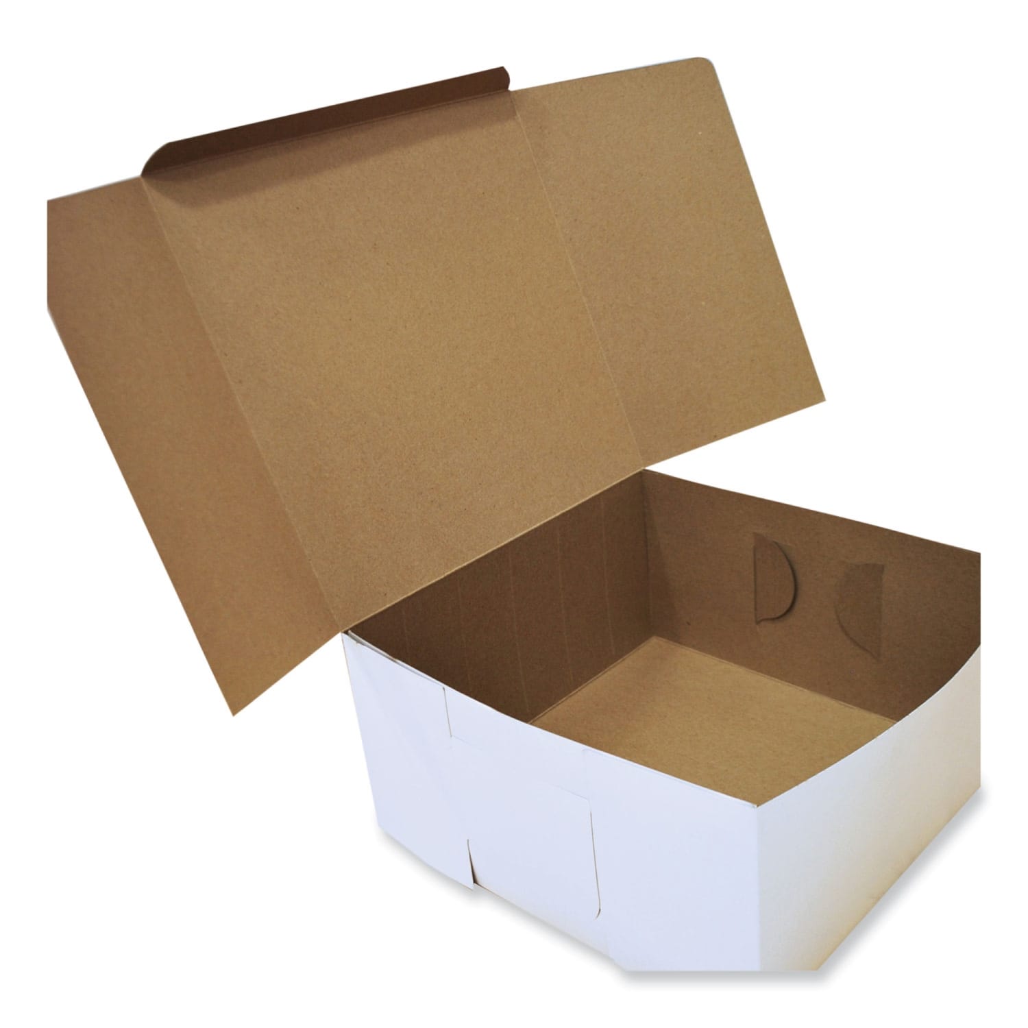 SCT 1-Piece Non-Window Bakery Boxes, 6inH x 12inW x 12inD, White/Kraft, Bundle Of 50 Boxes - Image 3