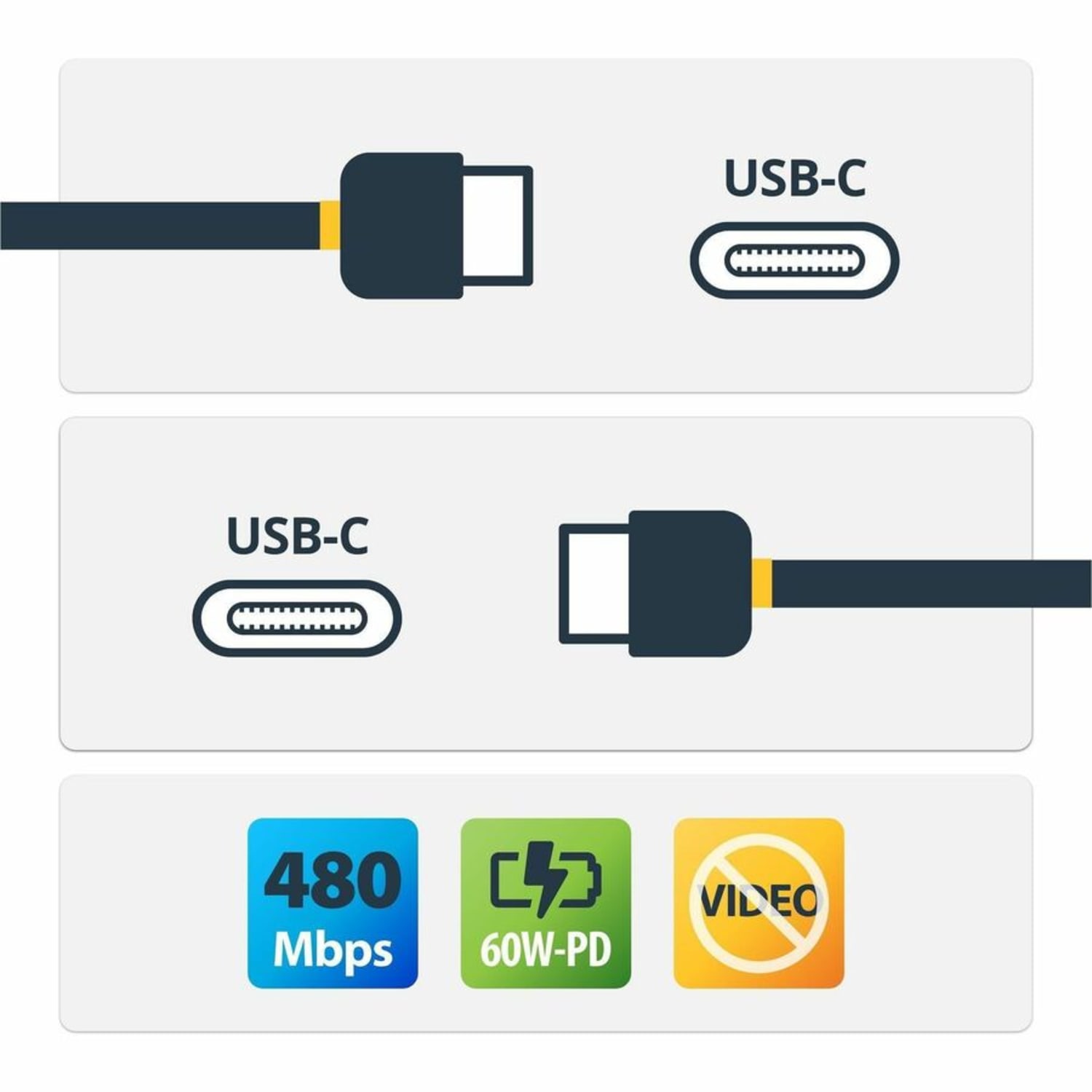 StarTech.com 1m 3 ft Right Angle USB-C Cable M/M - USB 2.0 - USB Type C Cable - 90 degree USB-C Cable - USB2CC1MR - Image 3