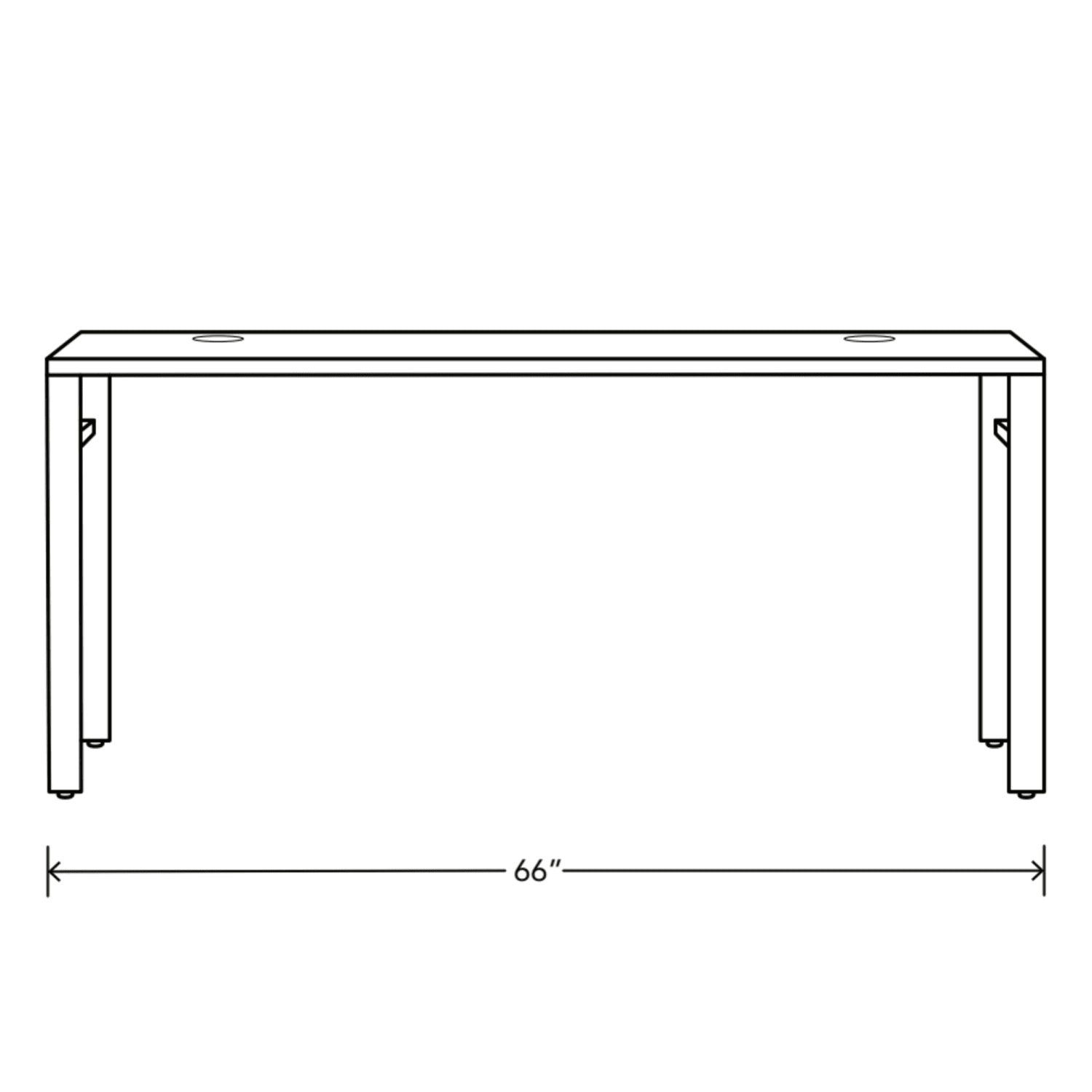 HON Mod 66inW Table Computer Desk, Desert Oak/Black - Image 3
