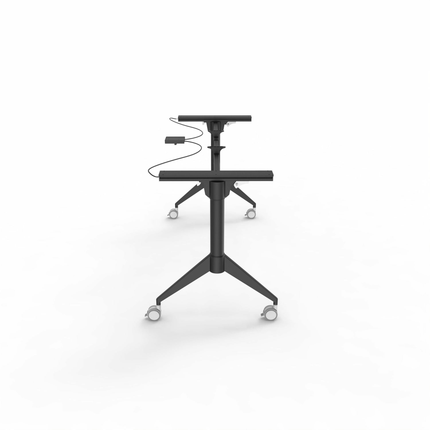 Lorell Training Table Base, Black Folding Base, 2 Legs, 29.50inH, Assembly Required, Cold-rolled Steel (CRS) - Image 4