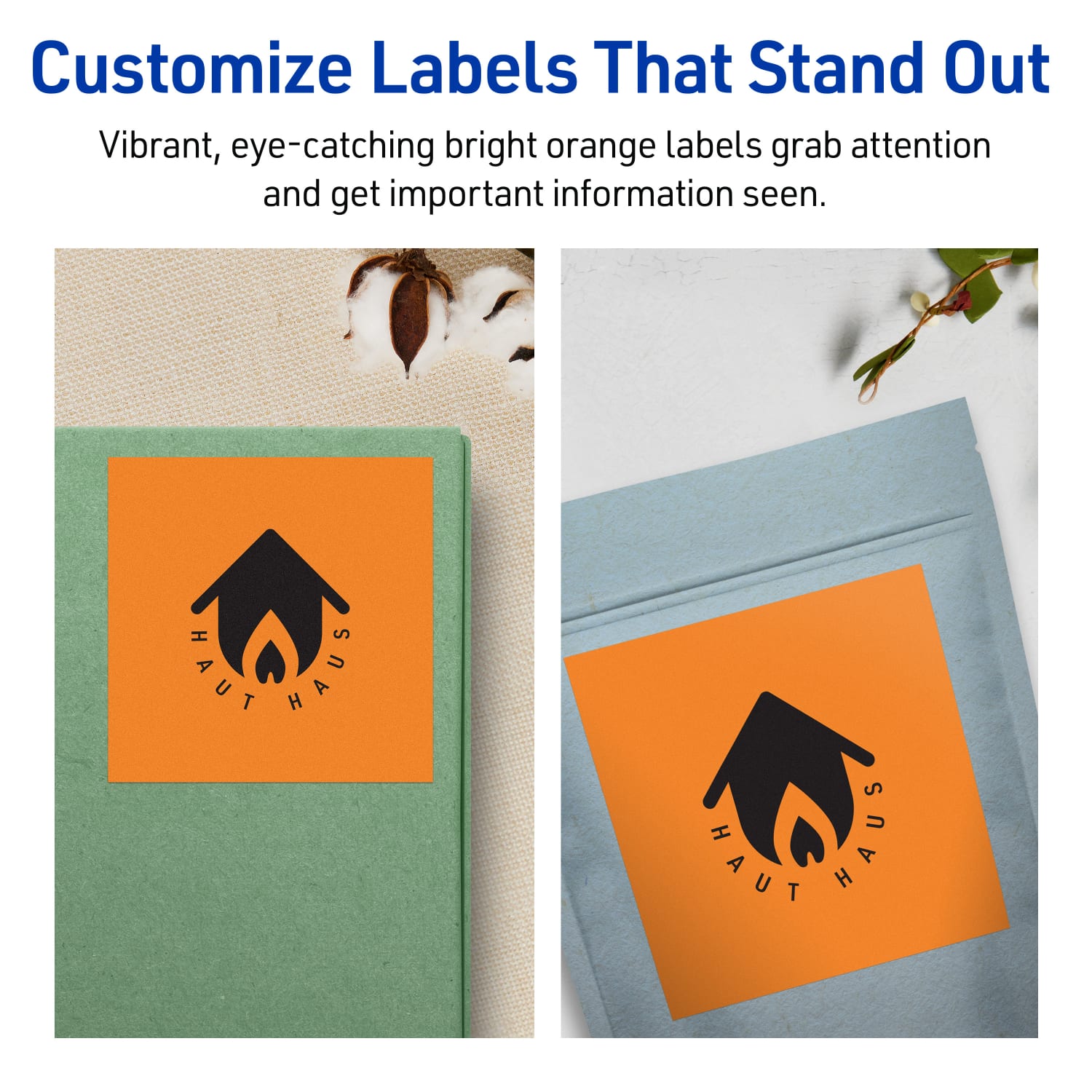 Avery Printable Labels With Sure Feed Technology, 94100-BOP20, Square, 4in x 4in, Matte Bright Orange, Pack of 80 - Image 4