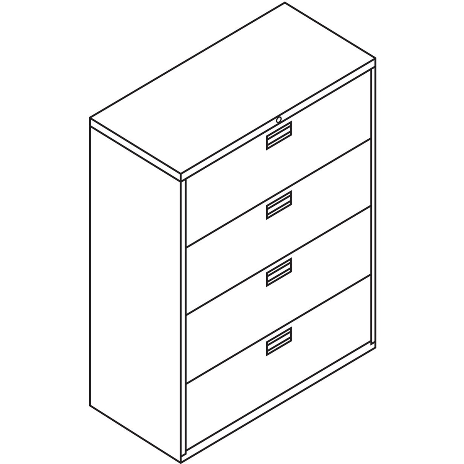 HON 600 42inW x 18inD Lateral 4-Drawer File Cabinet With Lock, Charcoal - Image 4