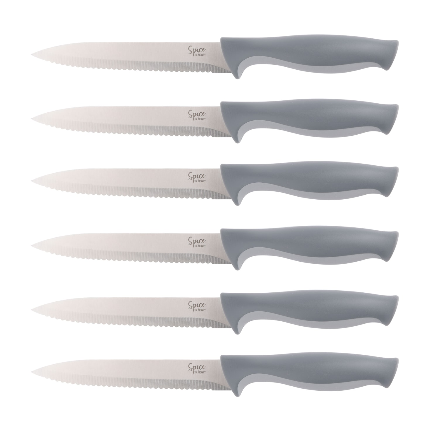 Spice by Tia Mowry Savory Saffron 14-Piece Cutlery Set, Gray - Image 3