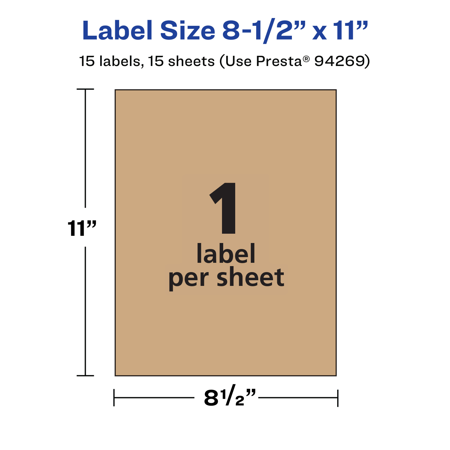Avery Kraft Permanent Labels, 94269-KMP15, Rectangle, 8-1/2in x 11in, Brown, Pack Of 15 - Image 6