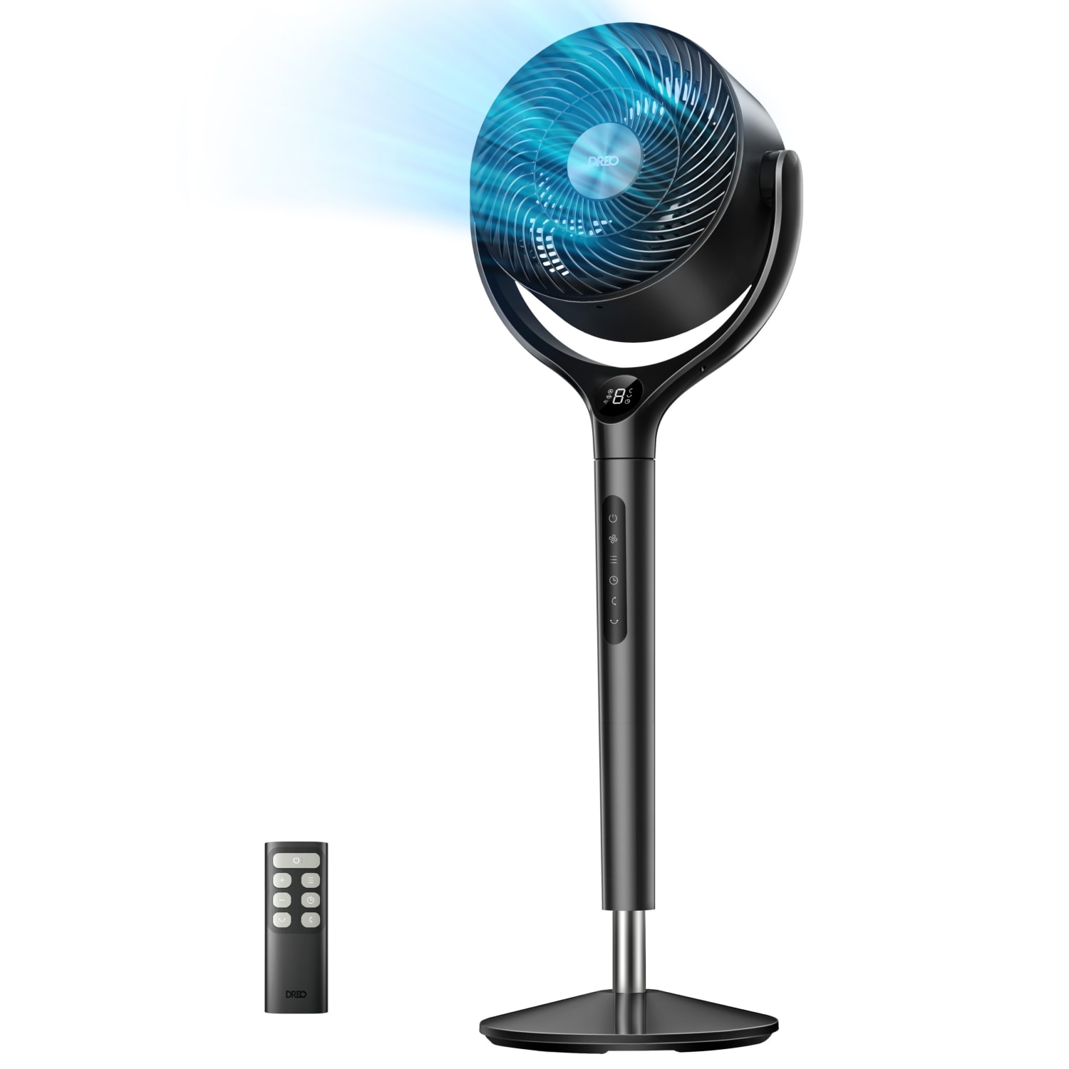 Dreo 9in Air Circulator Pedestal Floor Fan, Black, Total Qty 1, DRHPF022 - Image 3