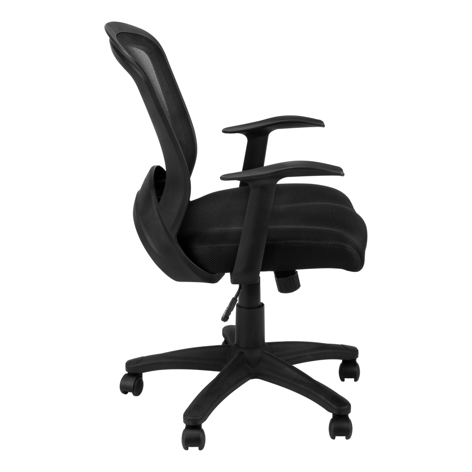 Monarch Specialties Presley Ergonomic Faux Leather Mid-Back Office Chair, Black - Image 6