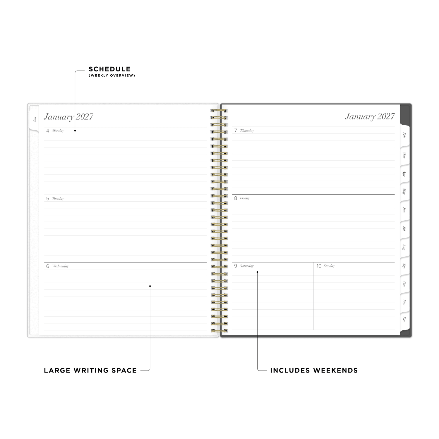 2027 Blue Sky Merrie Dark Weekly/Monthly (18-Month) Planning Calendar, 8.5x11, 0%, Frosted PP, Jan-Dec, RY27 - Image 3