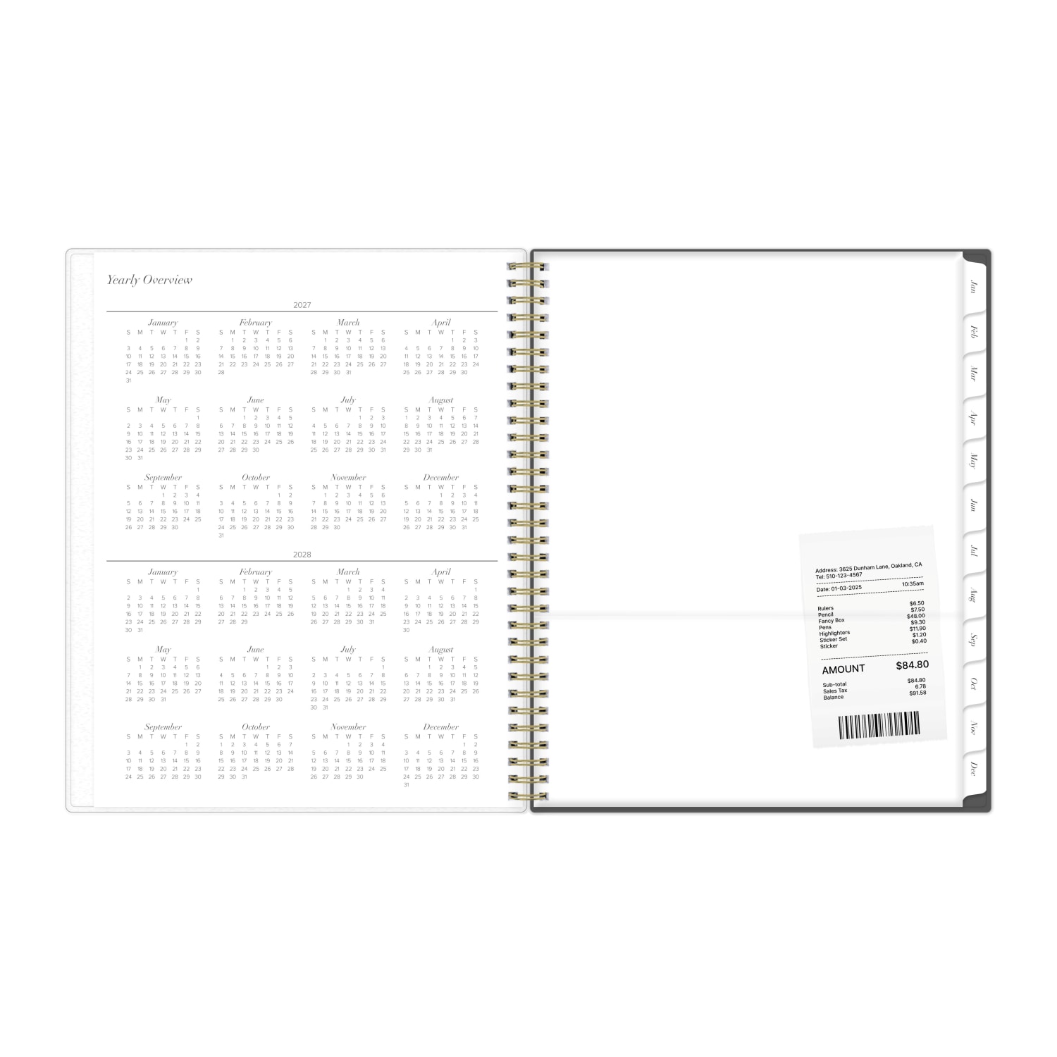 2027 Blue Sky Merrie Dark Weekly/Monthly (18-Month) Planning Calendar, 8.5x11, 0%, Frosted PP, Jan-Dec, RY27 - Image 5
