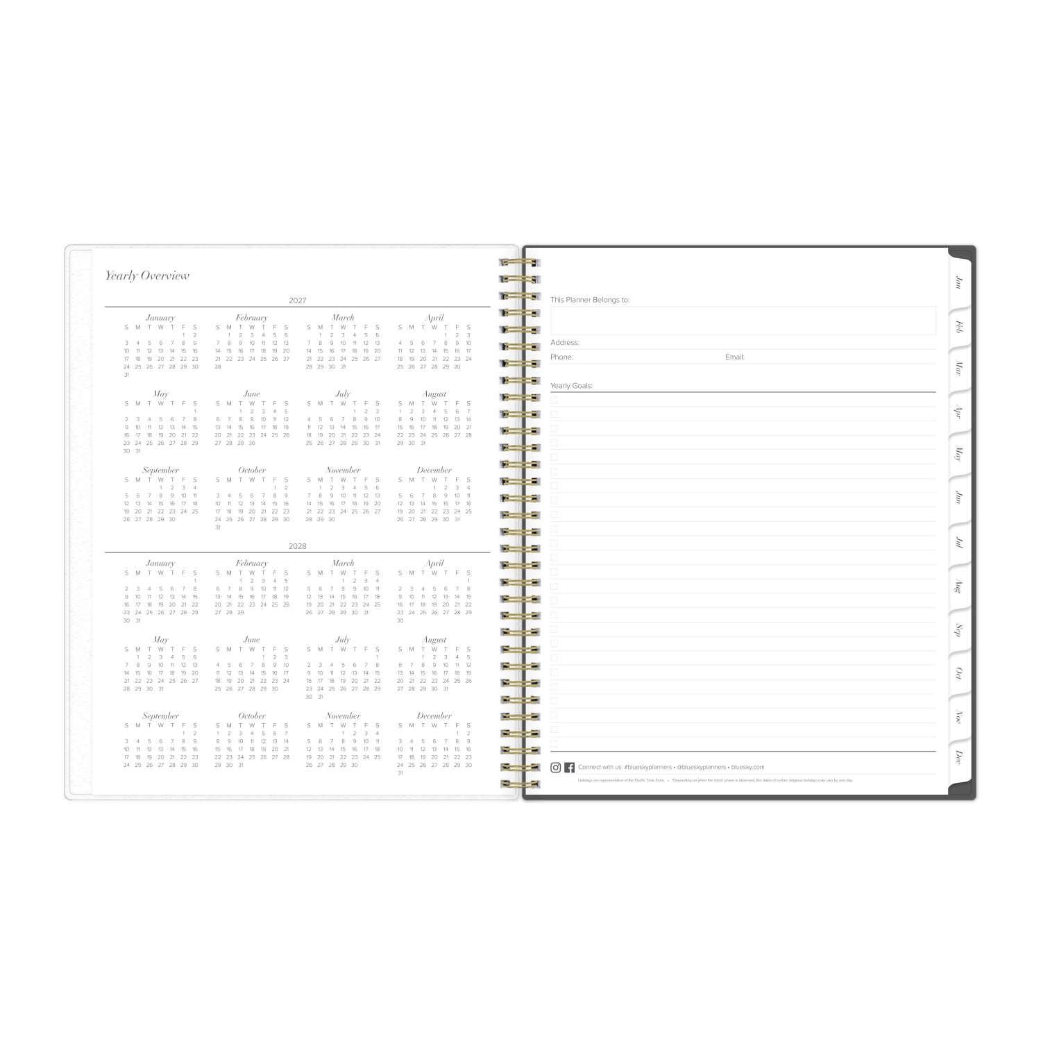 2027 Blue Sky Merrie Dark Weekly/Monthly (18-Month) Planning Calendar, 8.5x11, 0%, Frosted PP, Jan-Dec, RY27 - Image 6