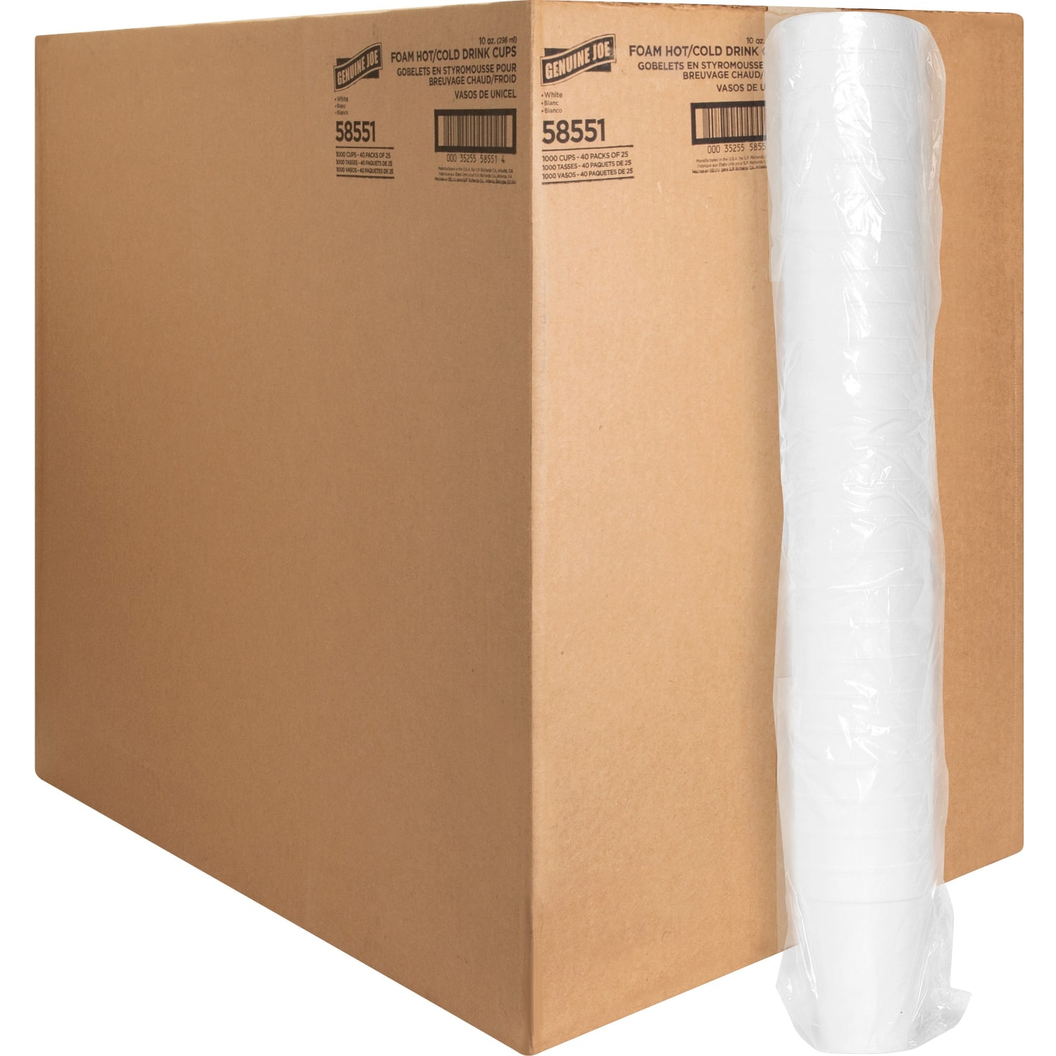 Genuine Joe Hot/Cold Foam Cups, 10 Oz., Carton Of 1000 - Image 3