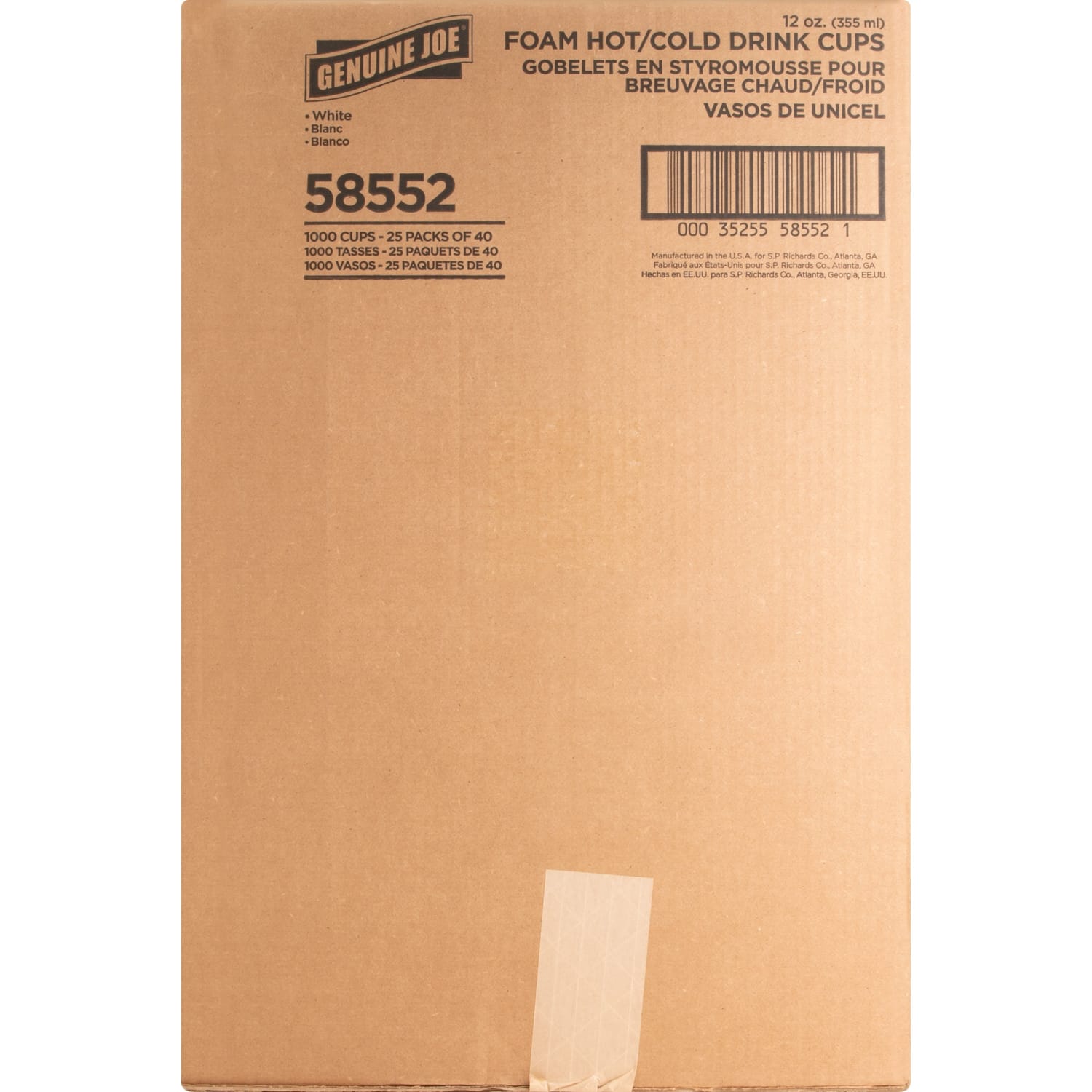 Genuine Joe Hot/Cold Foam Cups, 12 Oz., Carton Of 1000 - Image 4