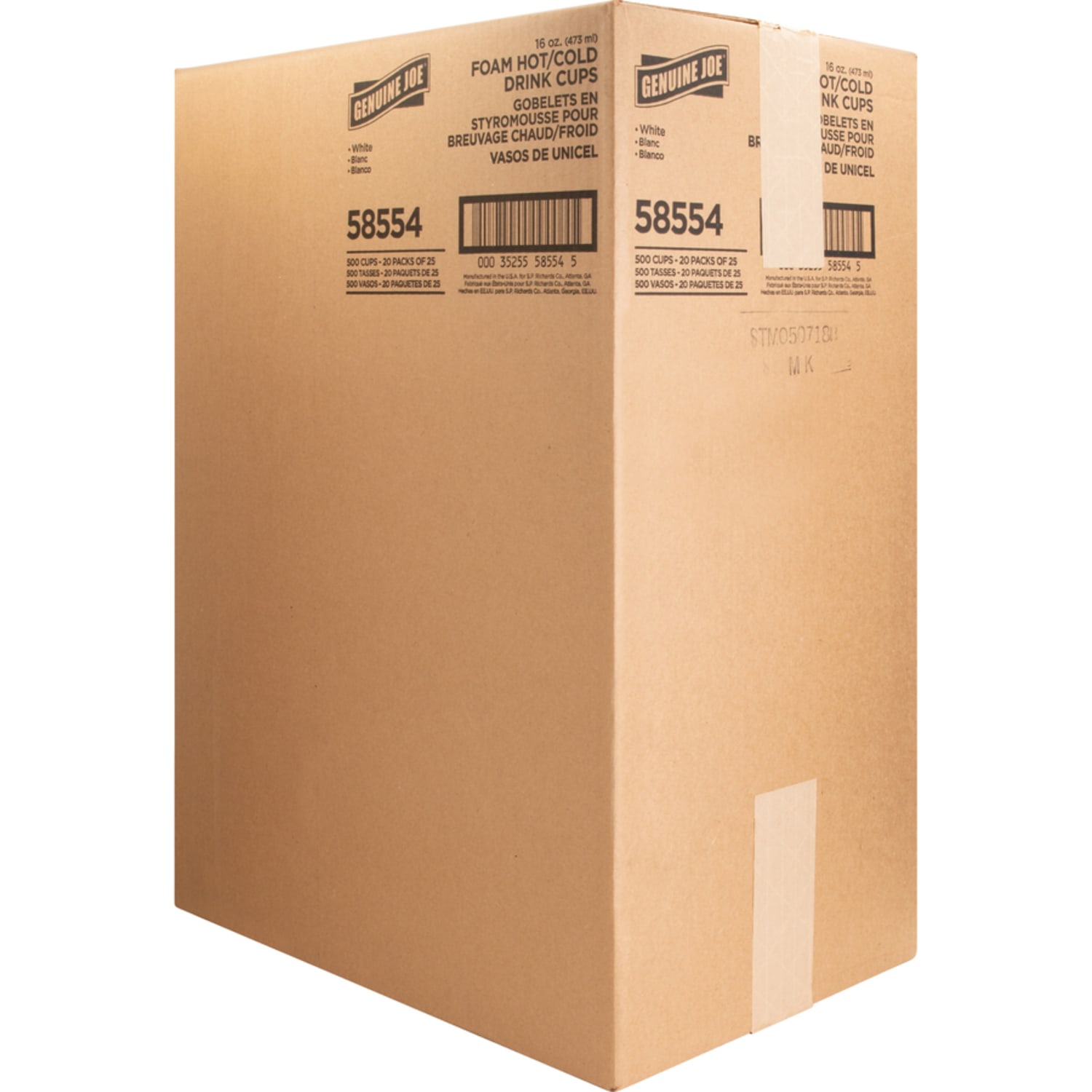 Genuine Joe Hot/Cold Foam Cups, 16 Oz, White, Carton Of 500 Cups - Image 6