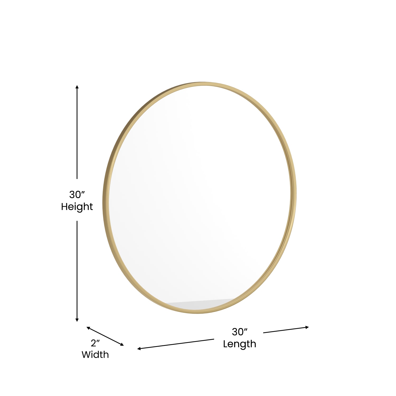 Flash Furniture Julianne Round Metal-Framed Wall Mirror, 30inH x 30inW x 3/4inD, Gold - Image 6