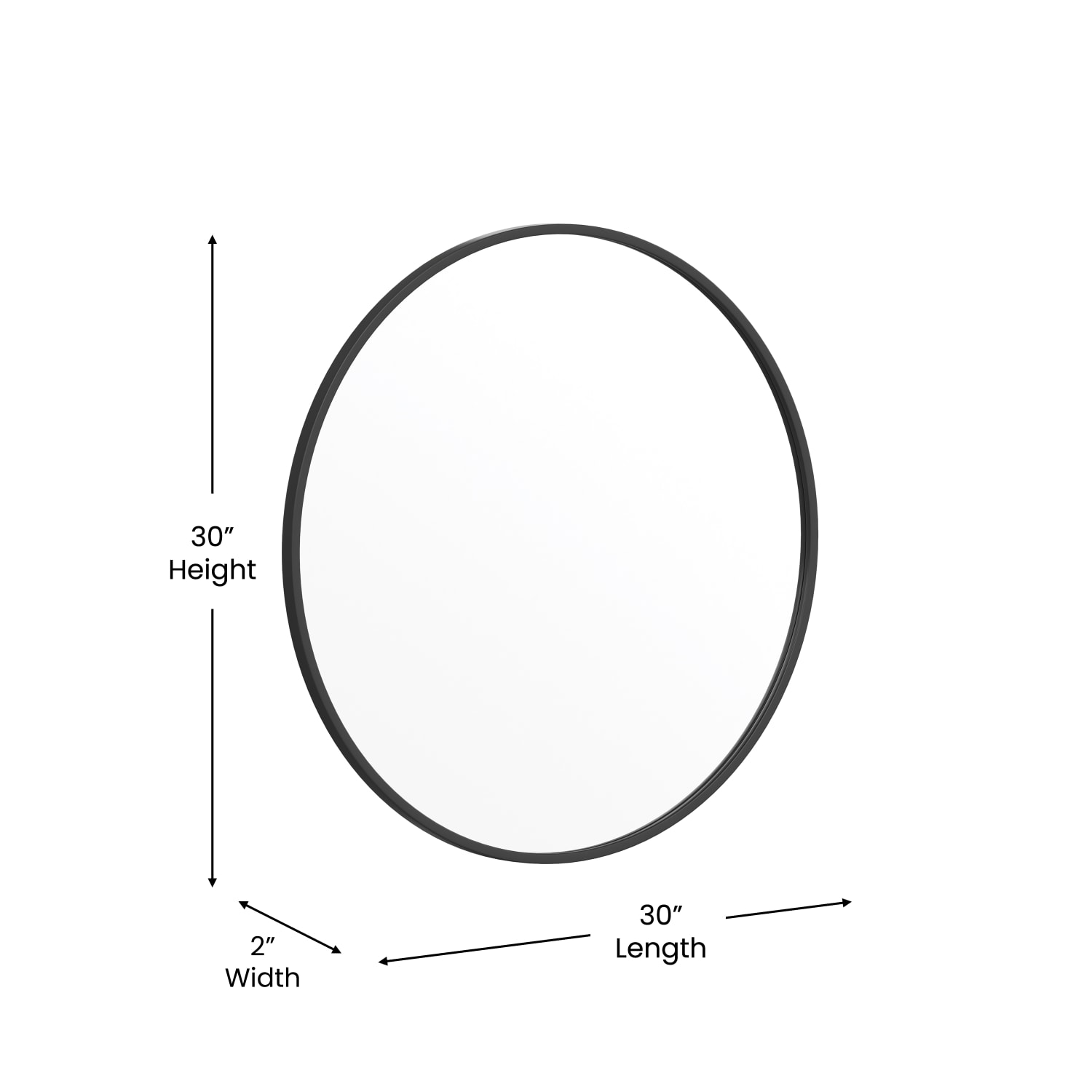 Flash Furniture Julianne Round Metal-Framed Wall Mirror, 30inH x 30inW x 3/4inD, Black - Image 6