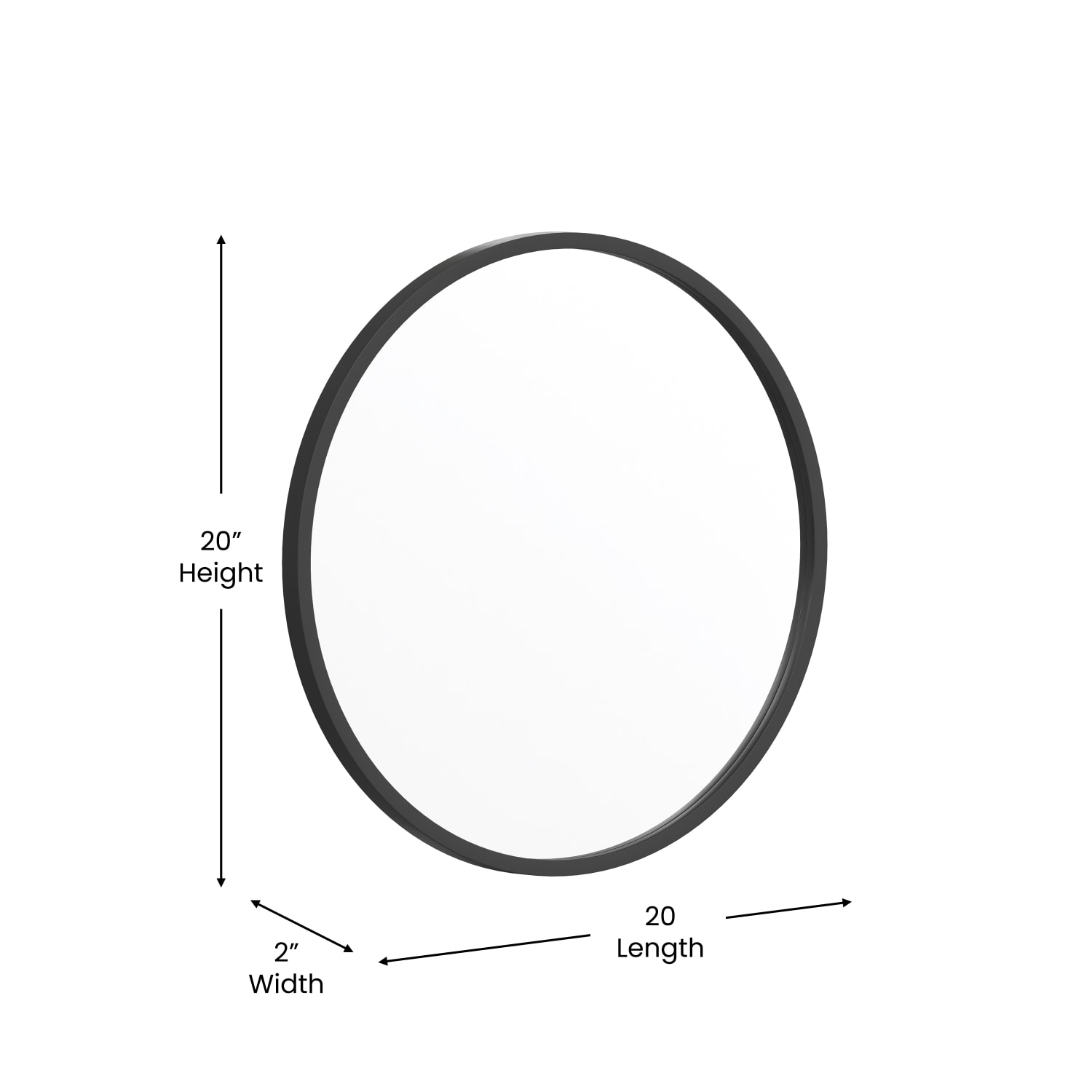 Flash Furniture Julianne Round Metal-Framed Wall Mirror, 20inH x 20inW x 3/4inD, Black - Image 6