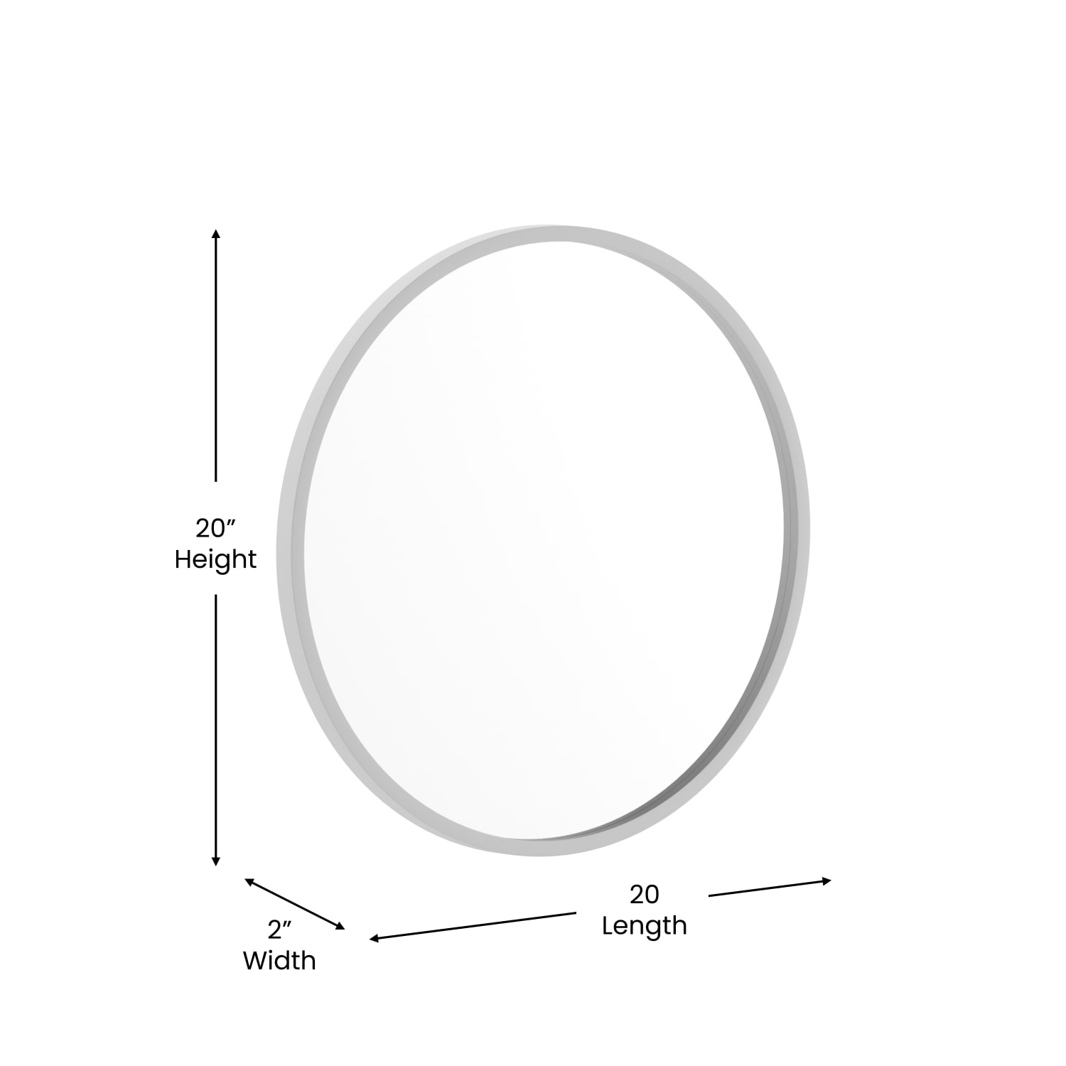 Flash Furniture Julianne Round Metal-Framed Wall Mirror, 20inH x 20inW x 3/4inD, Silver - Image 6