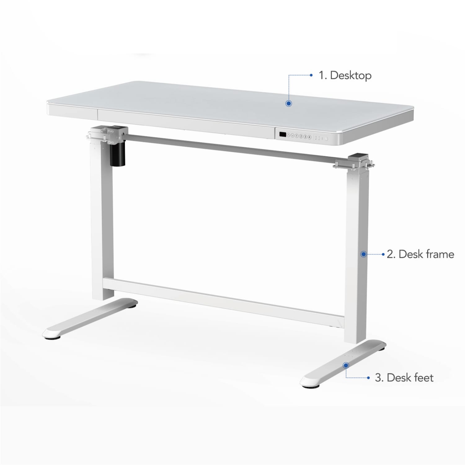 FlexiSpot Comhar Electric 48inW Height-Adjustable Staanding Desk, White - Image 5