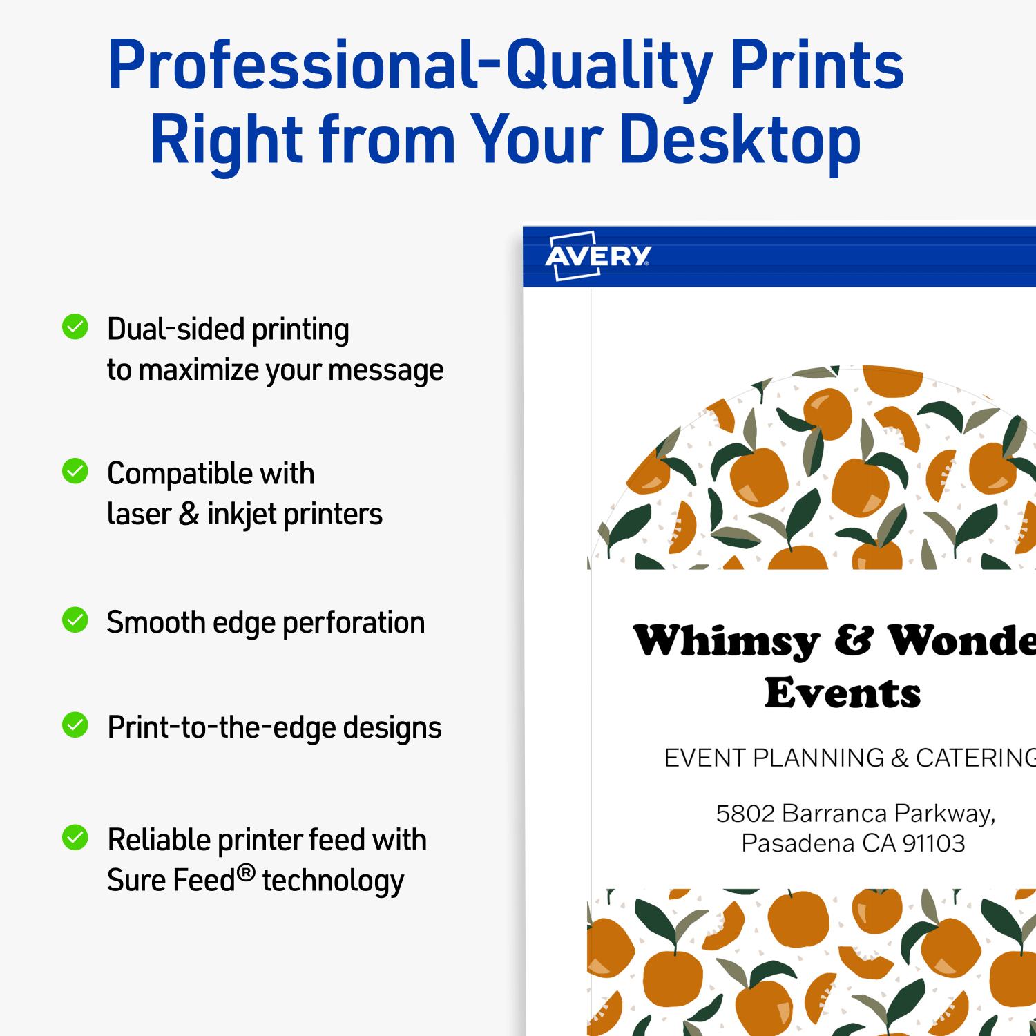 Avery Print-To-The-Edge Flat Cards With Sure Feed Technology, 4-3/4inx3-1/2in Arched, Matte White, Pack Of 200 - Image 3