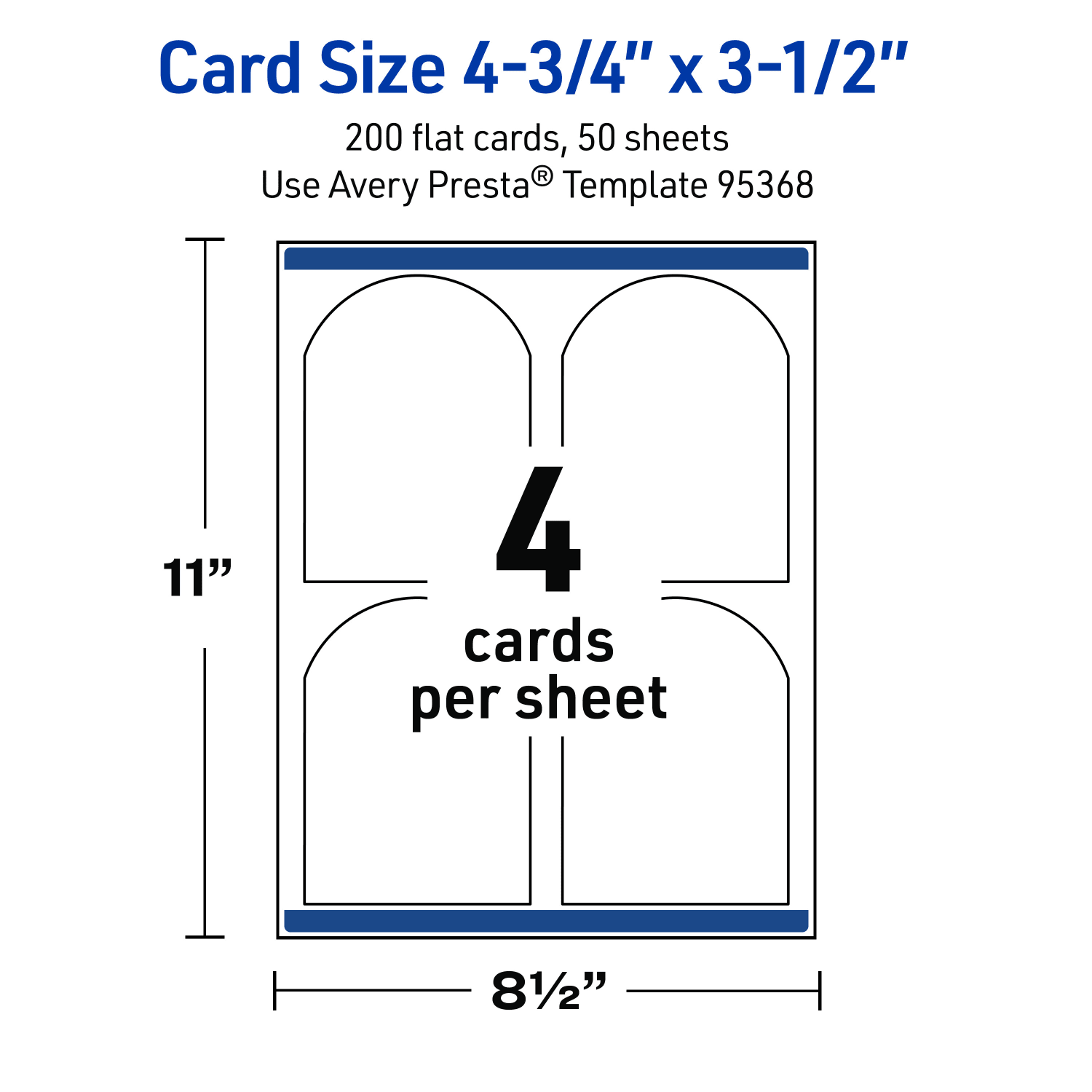 Avery Print-To-The-Edge Flat Cards With Sure Feed Technology, 4-3/4inx3-1/2in Arched, Matte White, Pack Of 200 - Image 6