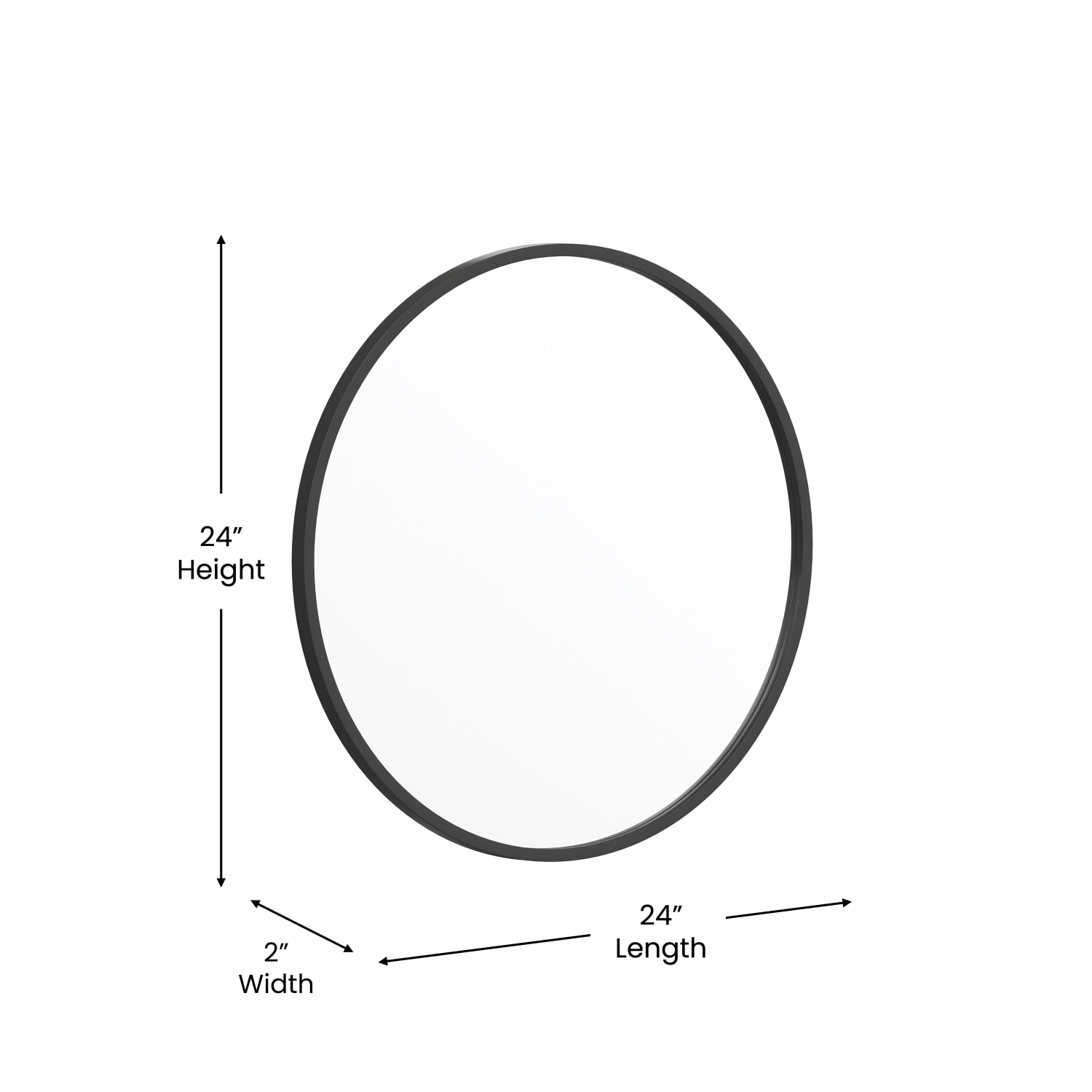 Flash Furniture Julianne Round Metal-Framed Wall Mirror, 24inH x 24inW x 3/4inD, Black - Image 6
