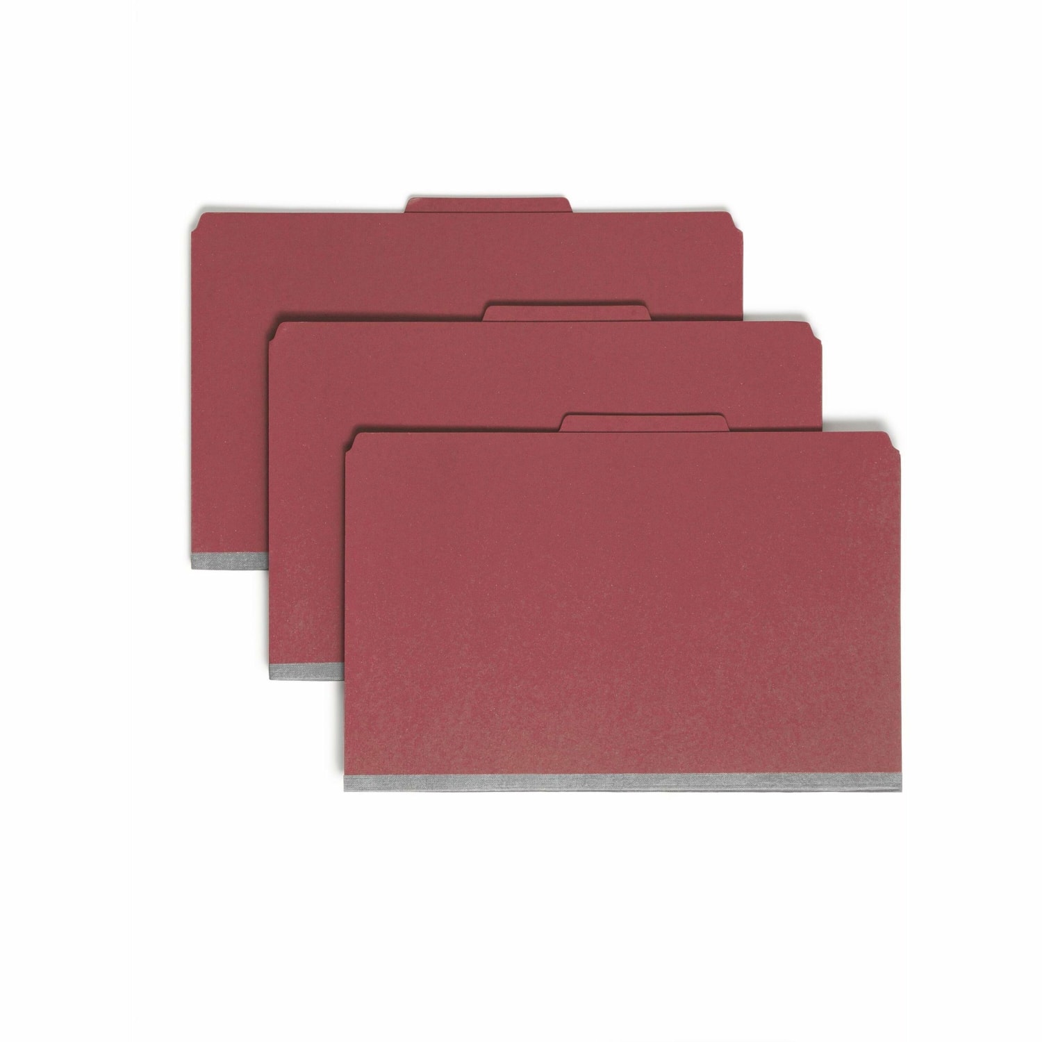 Smead Pressboard Classification Folders With SafeSHIELD Fasteners And 2 Pocket Dividers, Legal Size, Bright Red, Box Of 10 - Image 5