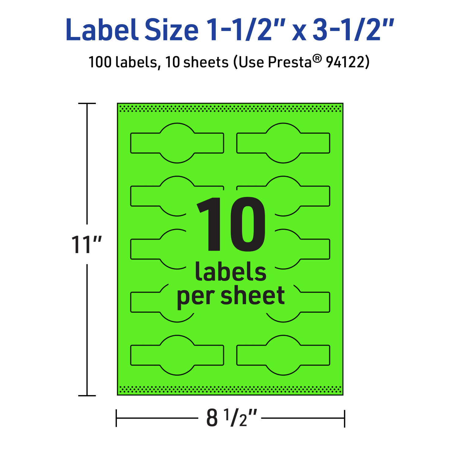 Avery Print-To-The-Edge Labels With Sure Feed Technology, 94122-NGP10, Cigar, 1-1/2in x 3-1/2in, Matte Neon Green, Pack of 100 - Image 6