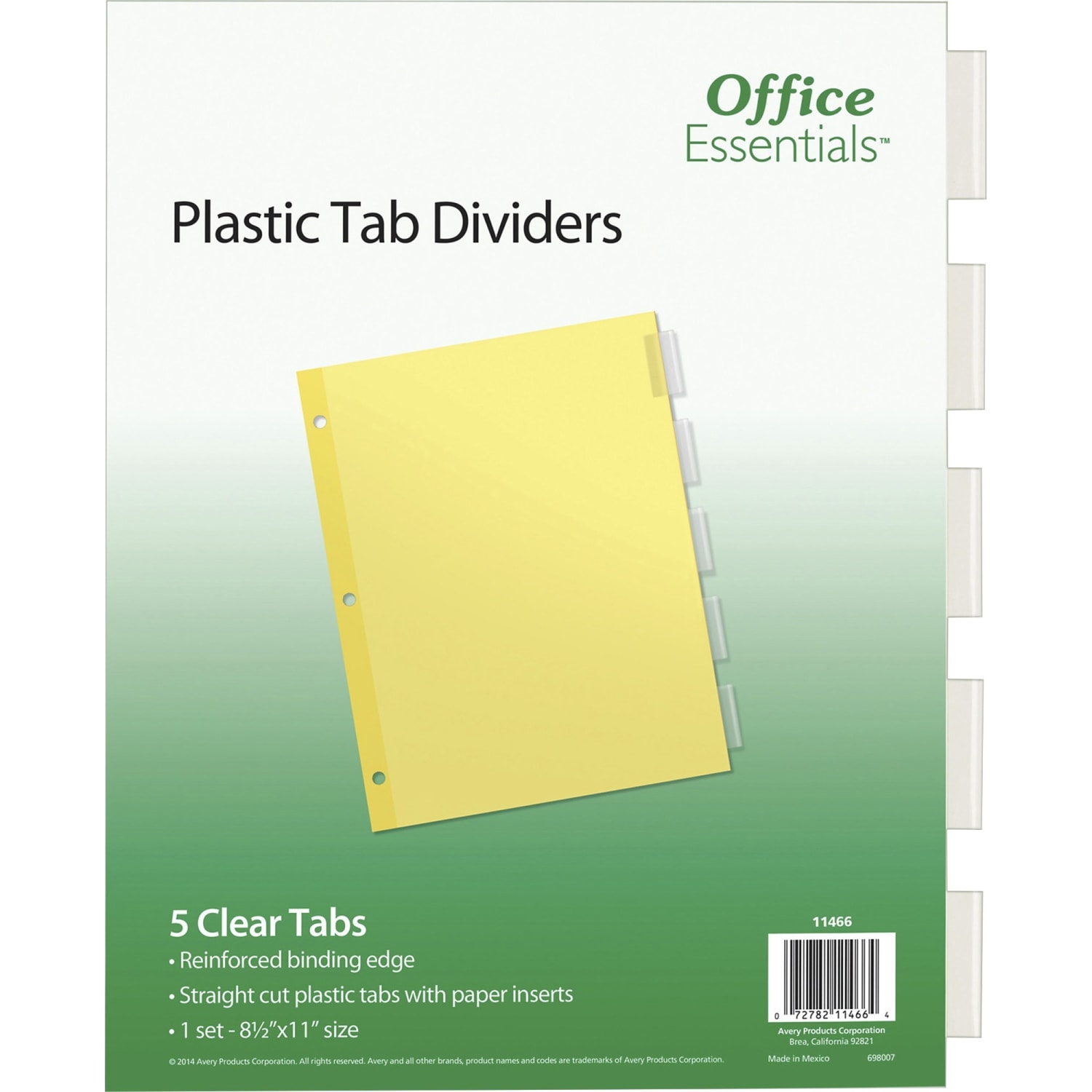 Avery Office Essentials 30% Recycled Dividers, 8 1/2in x 11in, 5-Tab, Clear 30% Recycled Dividers/Clear Tabs - Image 4