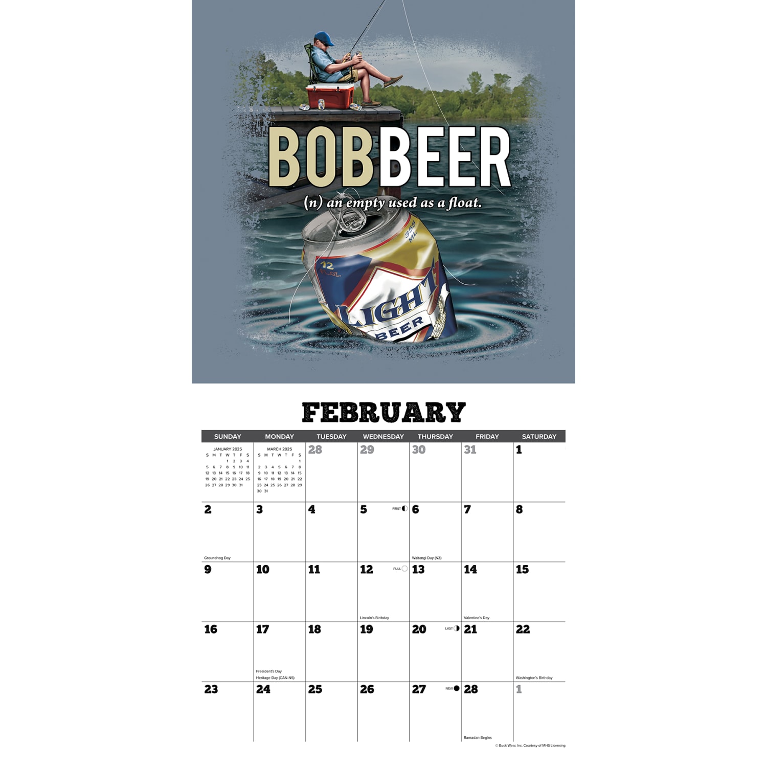 2025 Willow Creek Press Monthly Wall Calendar, 12in x 12in, Buck Wears Hunting & Fishing Tales, January 2025 to December 2025, 41970 - Image 3
