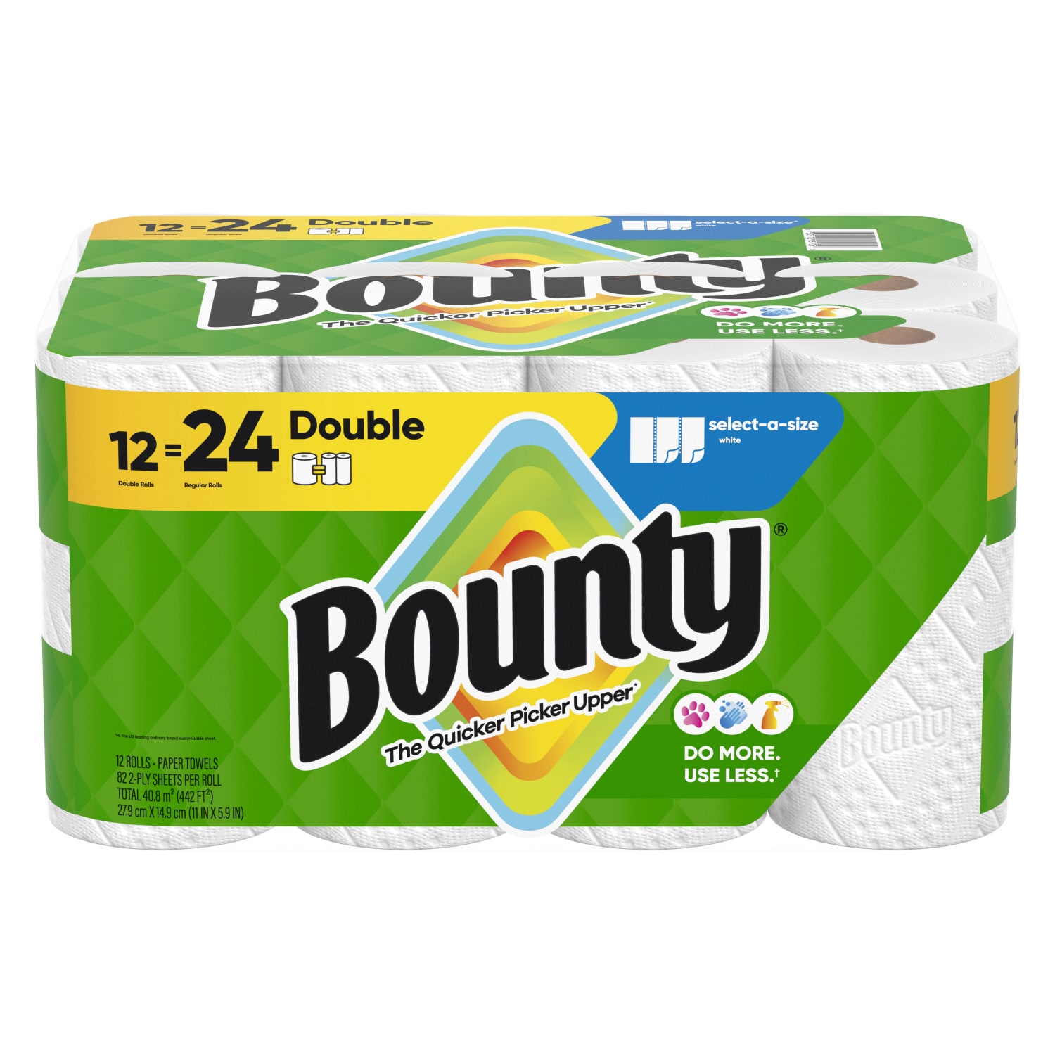 Bounty Paper Towels Select-A-Size Double Rolls, 12 Rolls Total/82 Sheets Per Roll, White - Image 4