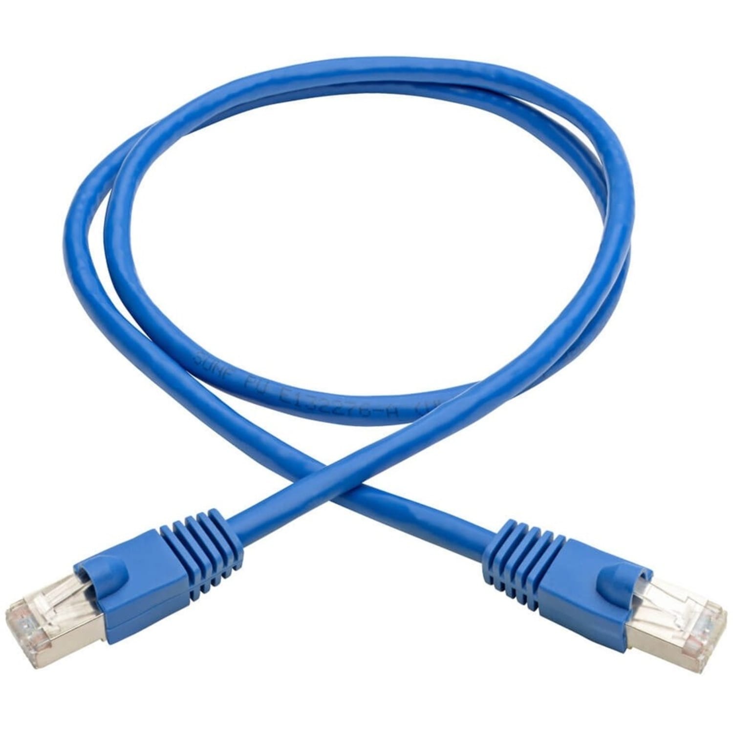Eaton Tripp Lite Series Cat6a 10G Snagless Shielded STP Ethernet Cable (RJ45 M/M), PoE, Blue, 3 ft. (0.91 m) - N262003BL - Image 3