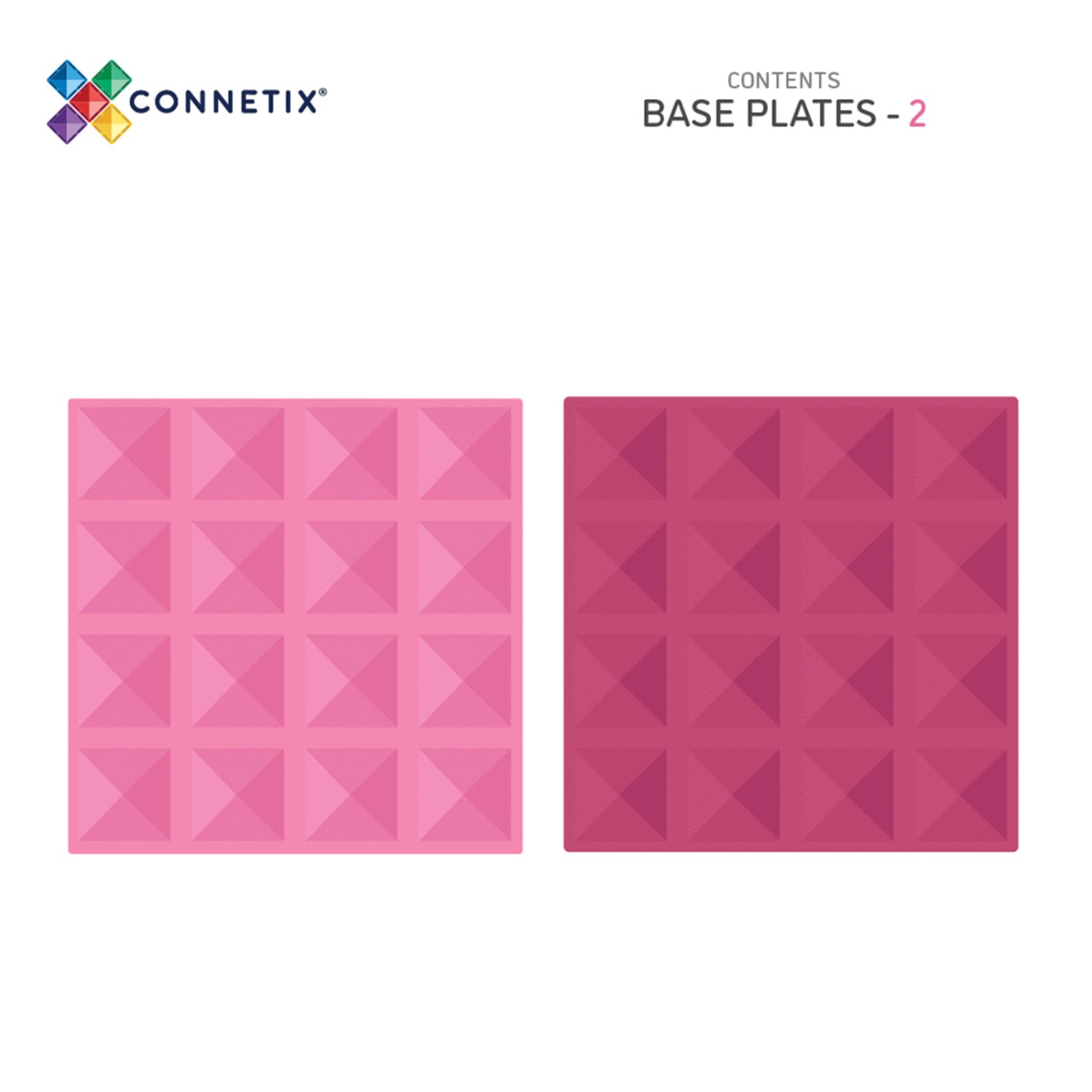 Connetix Magnetic Tiles Pastel Pink & Berry Base Plate, 2 Pieces - Image 3