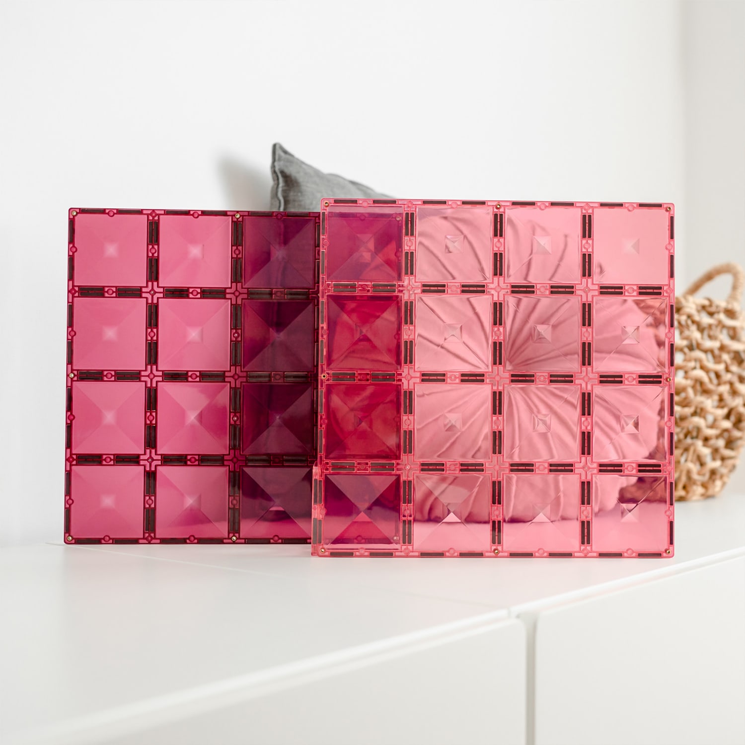 Connetix Magnetic Tiles Pastel Pink & Berry Base Plate, 2 Pieces - Image 5