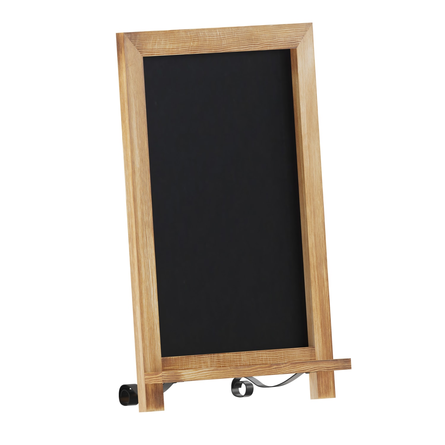 Flash Furniture Canterbury Tabletop Magnetic Chalkboard Sign With Scrolled Legs, Porcelain Steel, 17inH x 12inW x 1-7/8inD, Torched Brown Wood Frame - Image 3