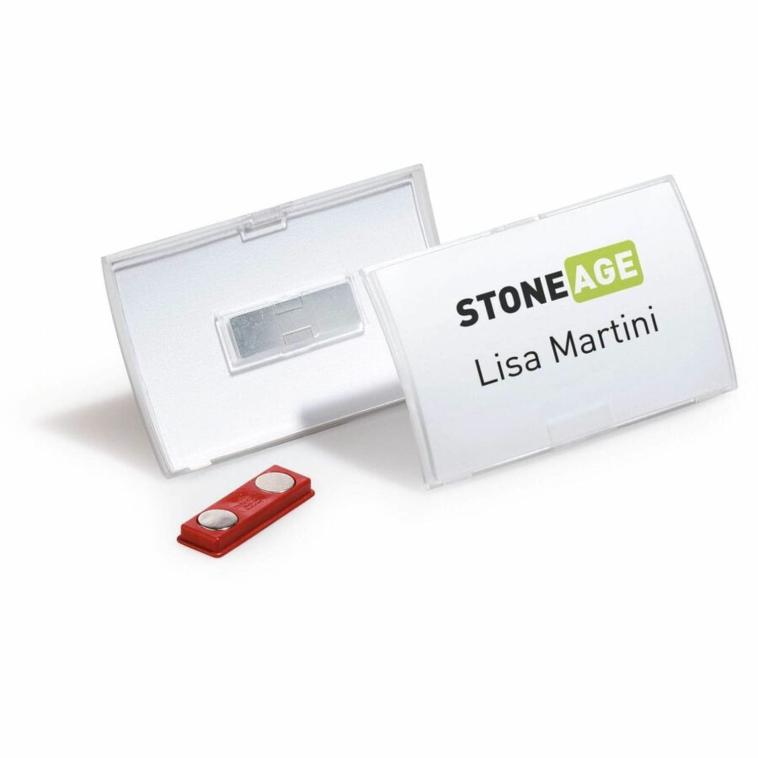DURABLE CLICK FOLD Convex Magnetic Name Badge Holder - 2-1/8in x 3-5/8in - Plastic - Transparent - 10 / Box - Image 5
