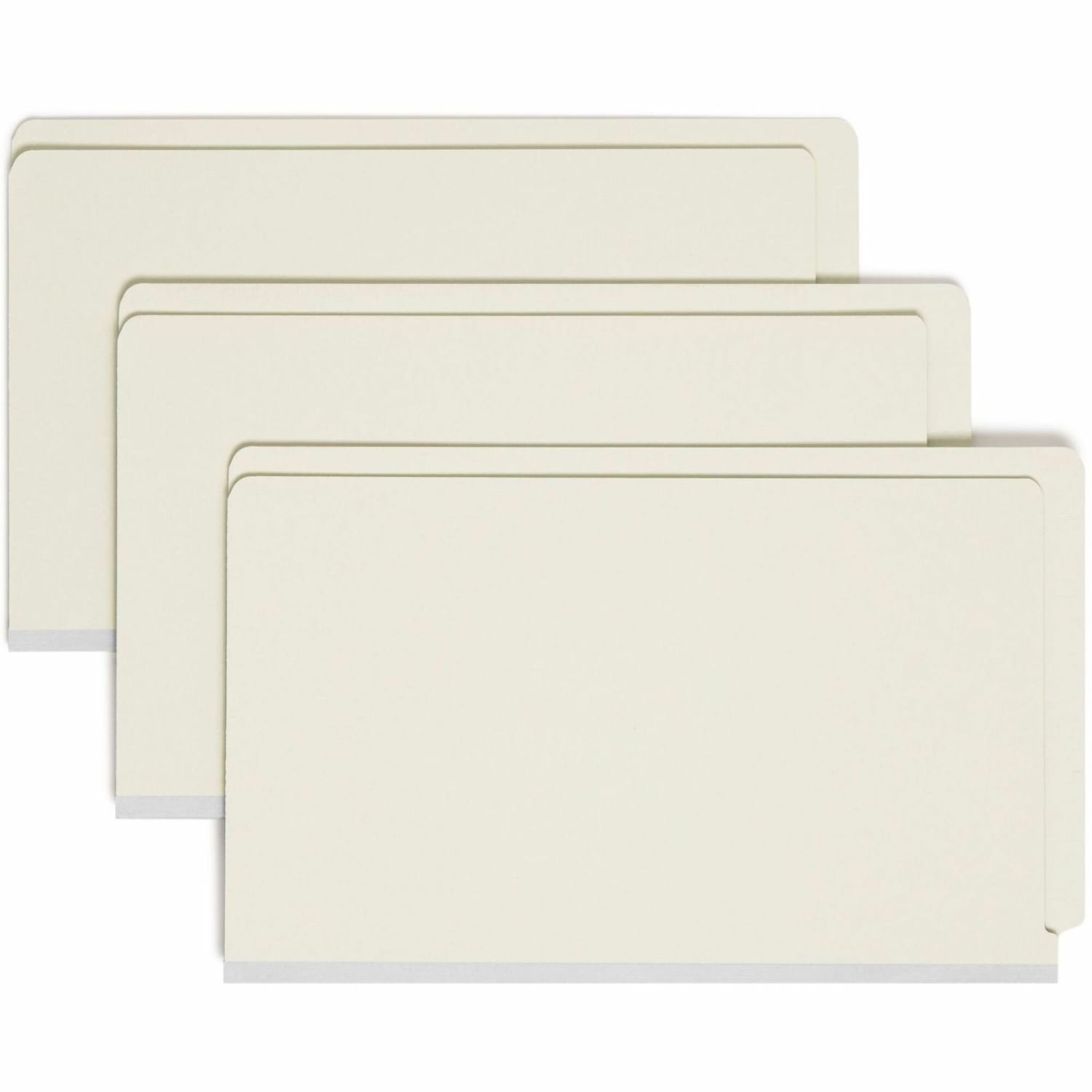 Smead End Tab Pressboard Fastener Folders with SafeSHIELD, 8 1/2in x 14in, 3in Expansion, Gray/Green, Box Of 25 - Image 4