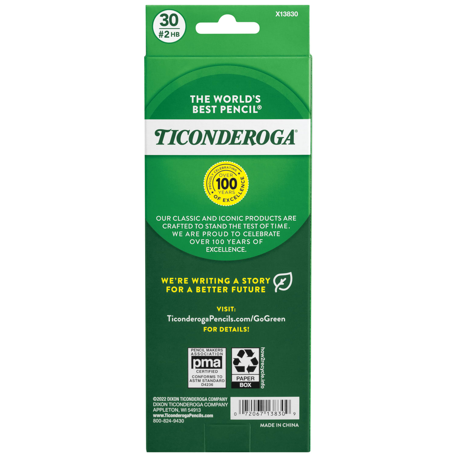 Ticonderoga Pencils , Pre-Sharpened, #2 Soft Lead, Yellow Barrel, Box Of 30 - Image 3