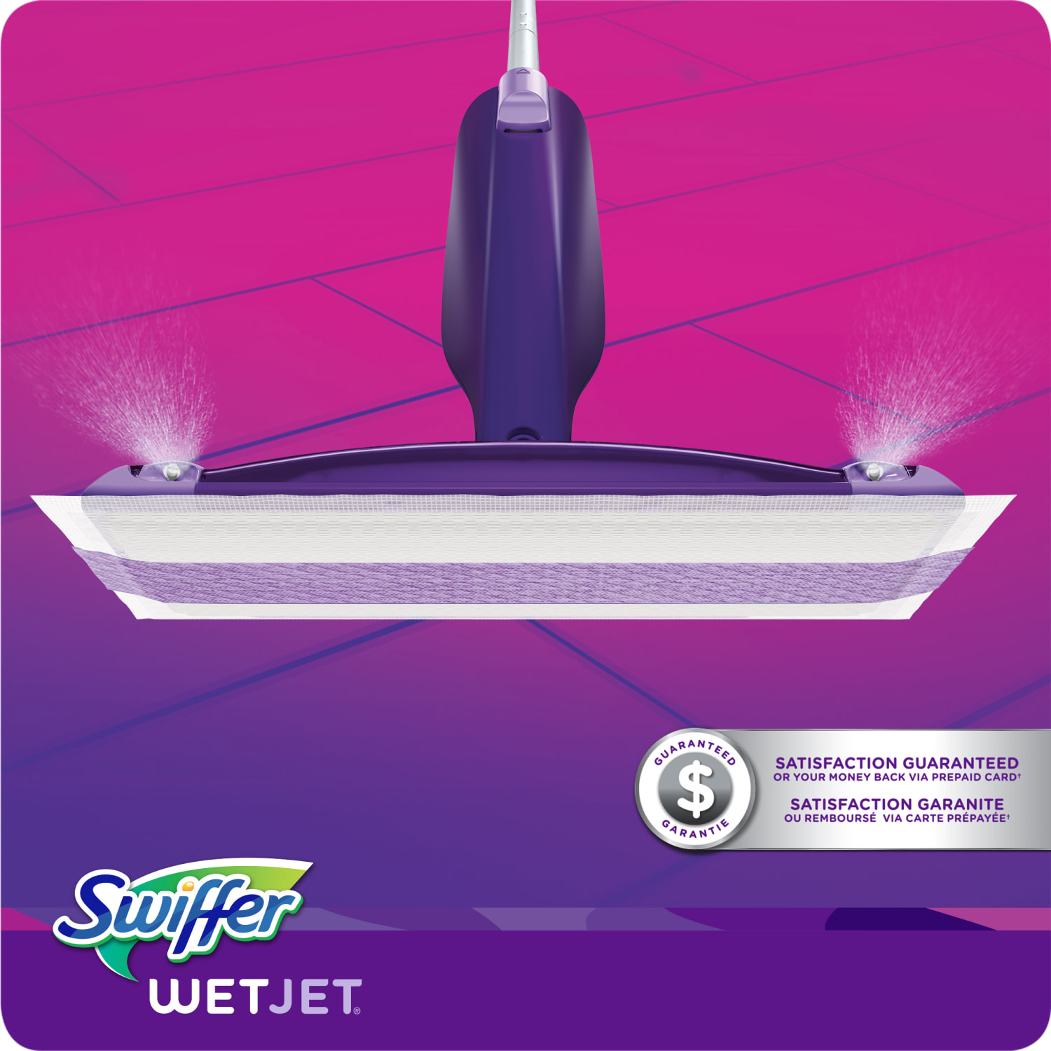Swiffer WetJet Spray Mop Starter Kit, Purple/Silver - Image 6
