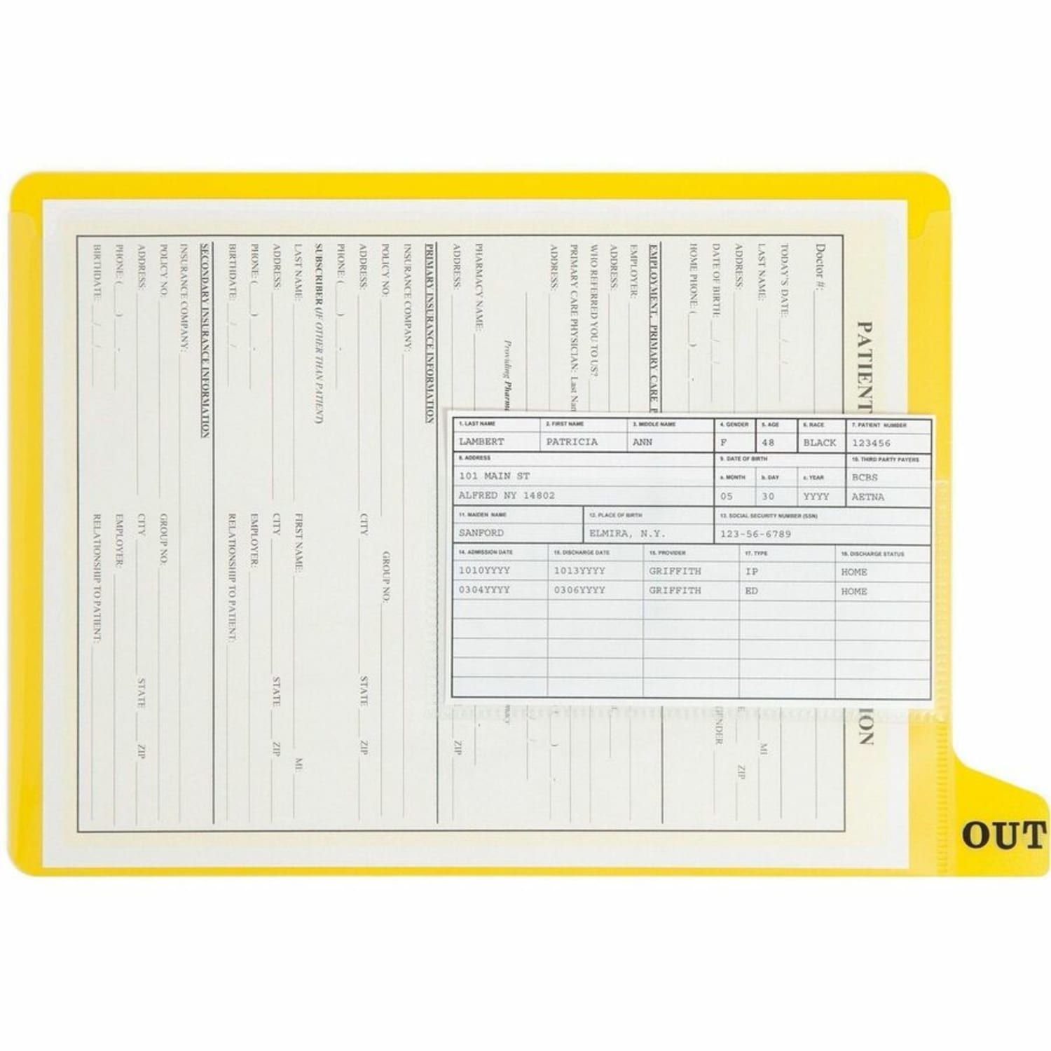 Smead End Tab Out Guides - Printed Bottom Tab(s) - Message - OUT - Letter - Yellow Poly Tab(s) - 25 / Box - Image 5
